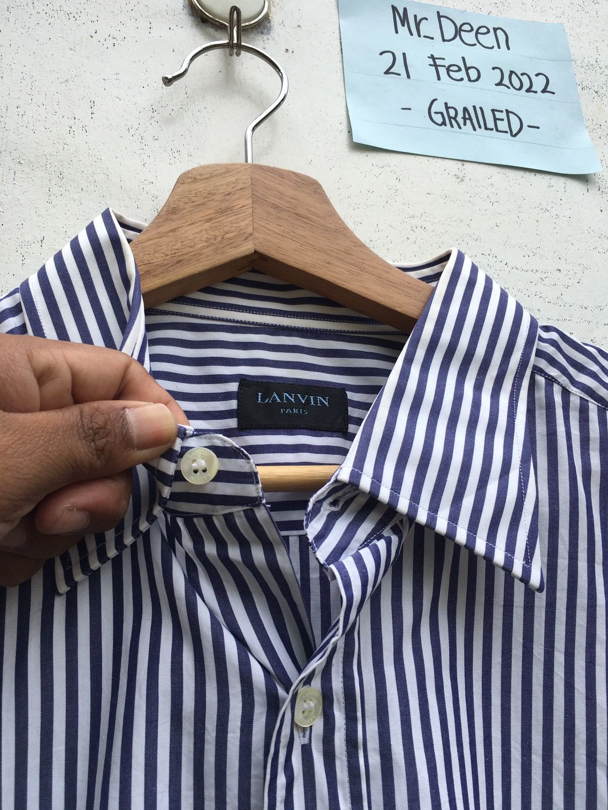 Lanvin Vintage Lanvin Stripes Long sleeve Collar Shirt Size US L / EU 52-54 / 3 - 7 Thumbnail