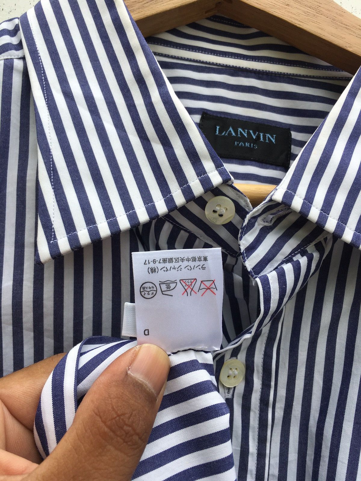 Lanvin Vintage Lanvin Stripes Long sleeve Collar Shirt Size US L / EU 52-54 / 3 - 12 Thumbnail