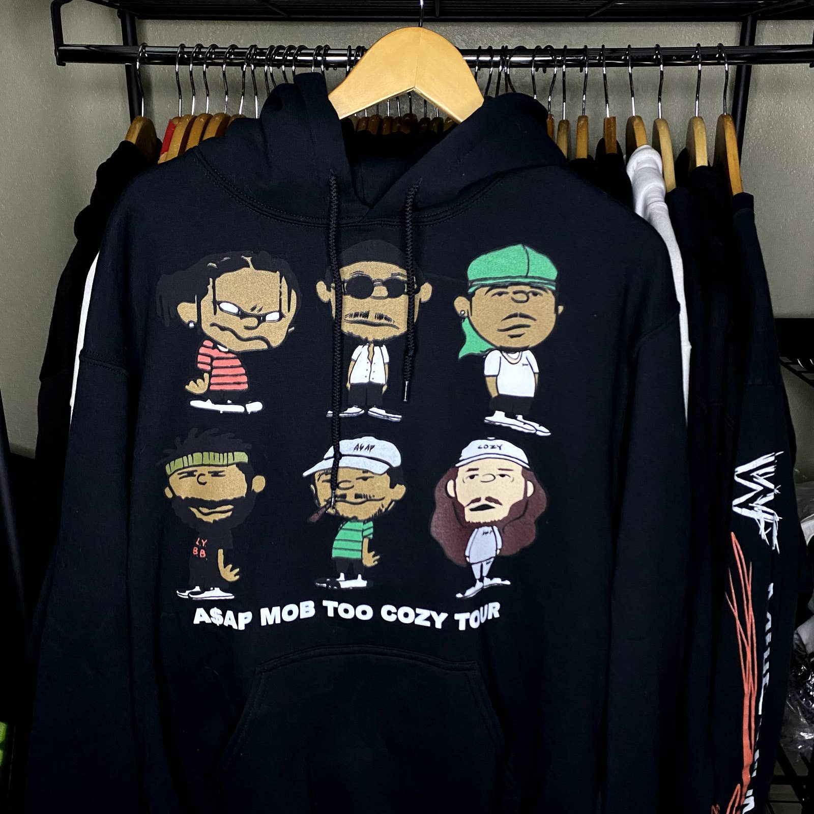 Asap Rocky AAP Mob Yams AWGE Too Cozy Hip Hop Rap Tour Merch Hoodie