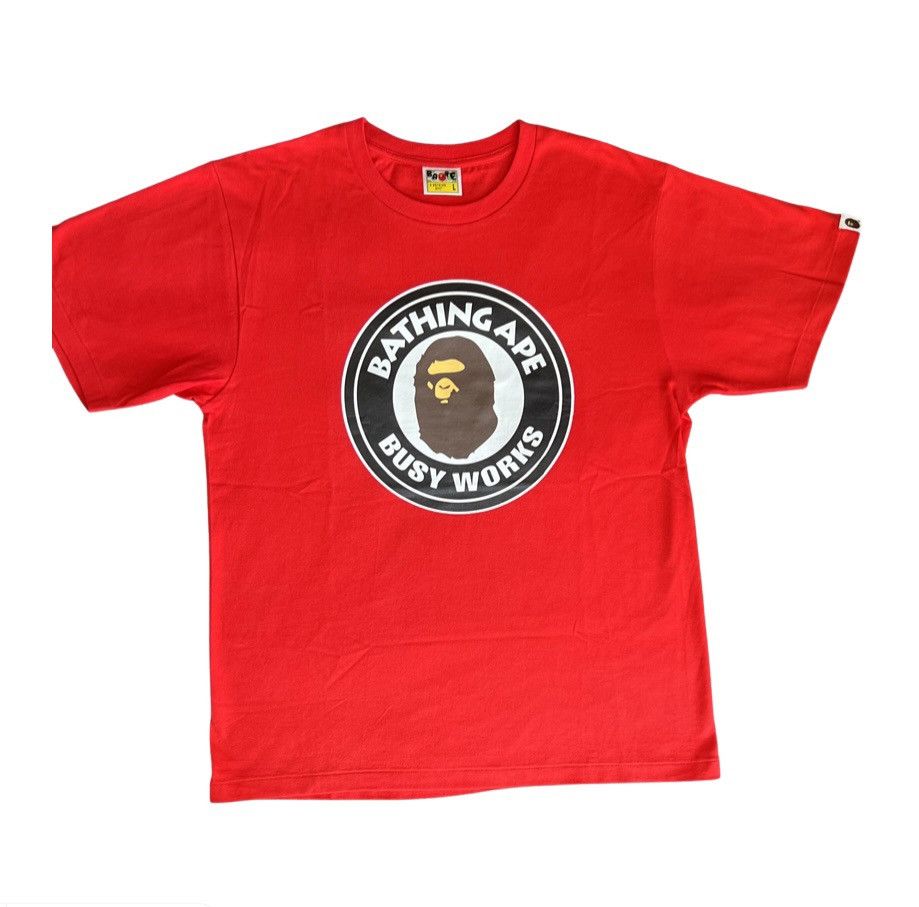 BAPE Block Check Busy Works Tee (FW22) Black Red