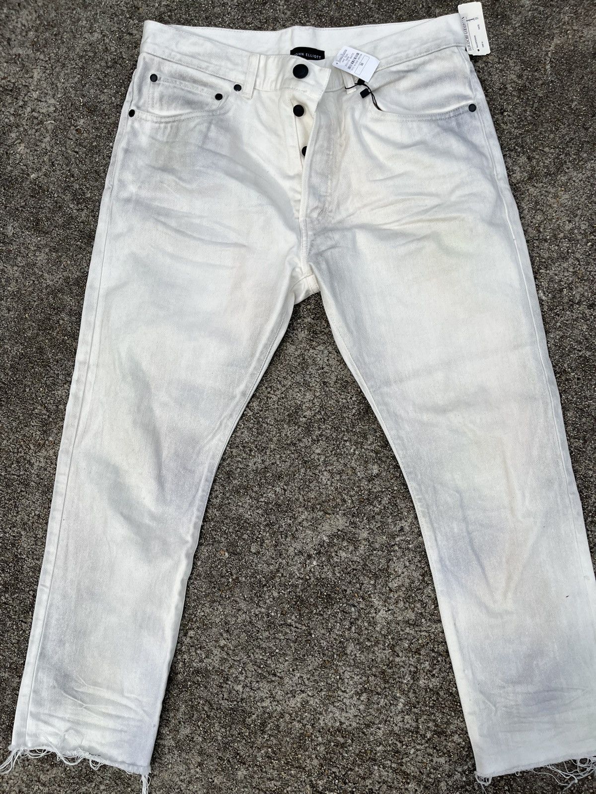 John Elliott Cast 2 Mainline white denim jeans NWT
