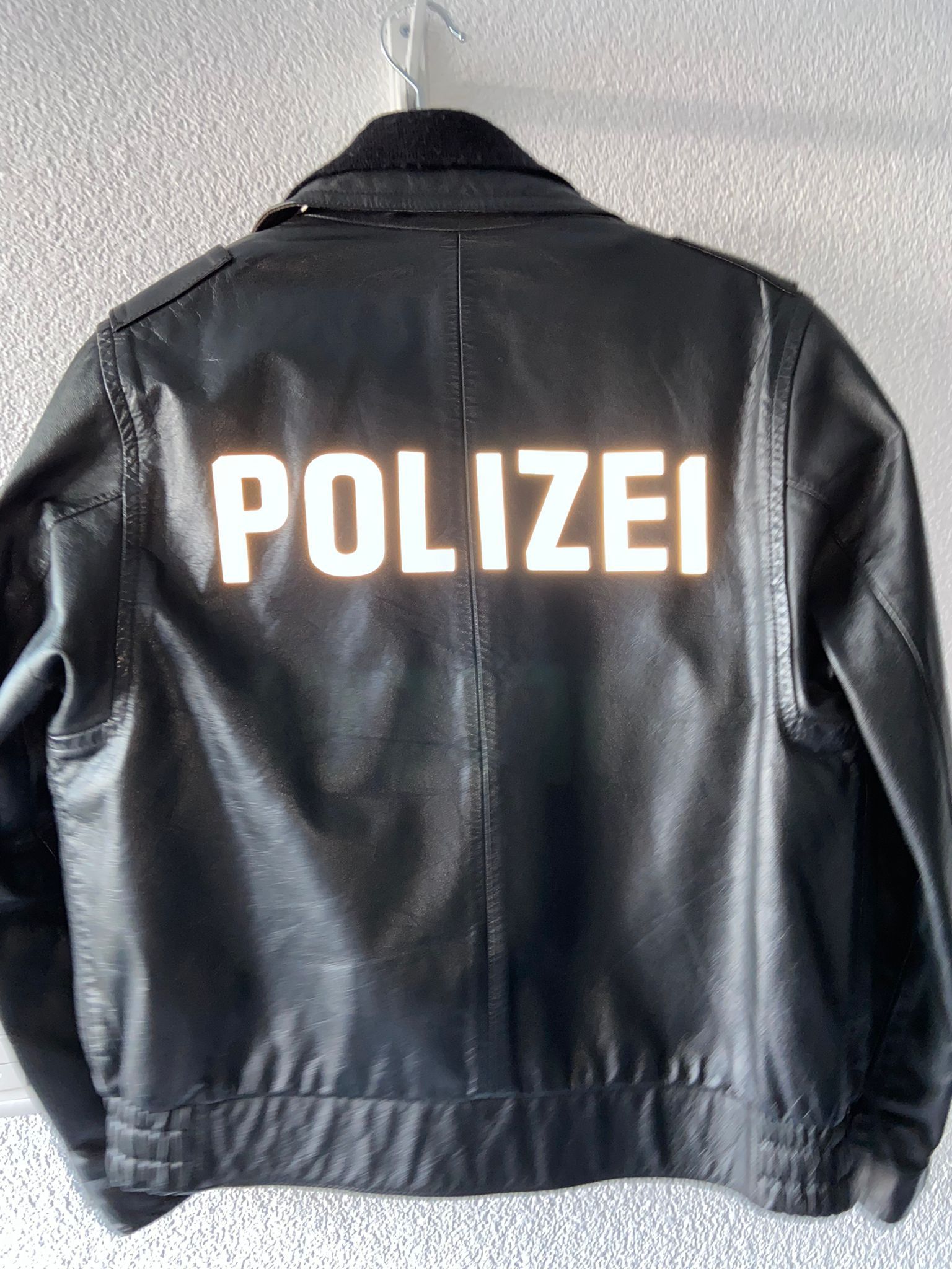 Police Man Printed Calf Leather Biker Jacket – Backyardarchive