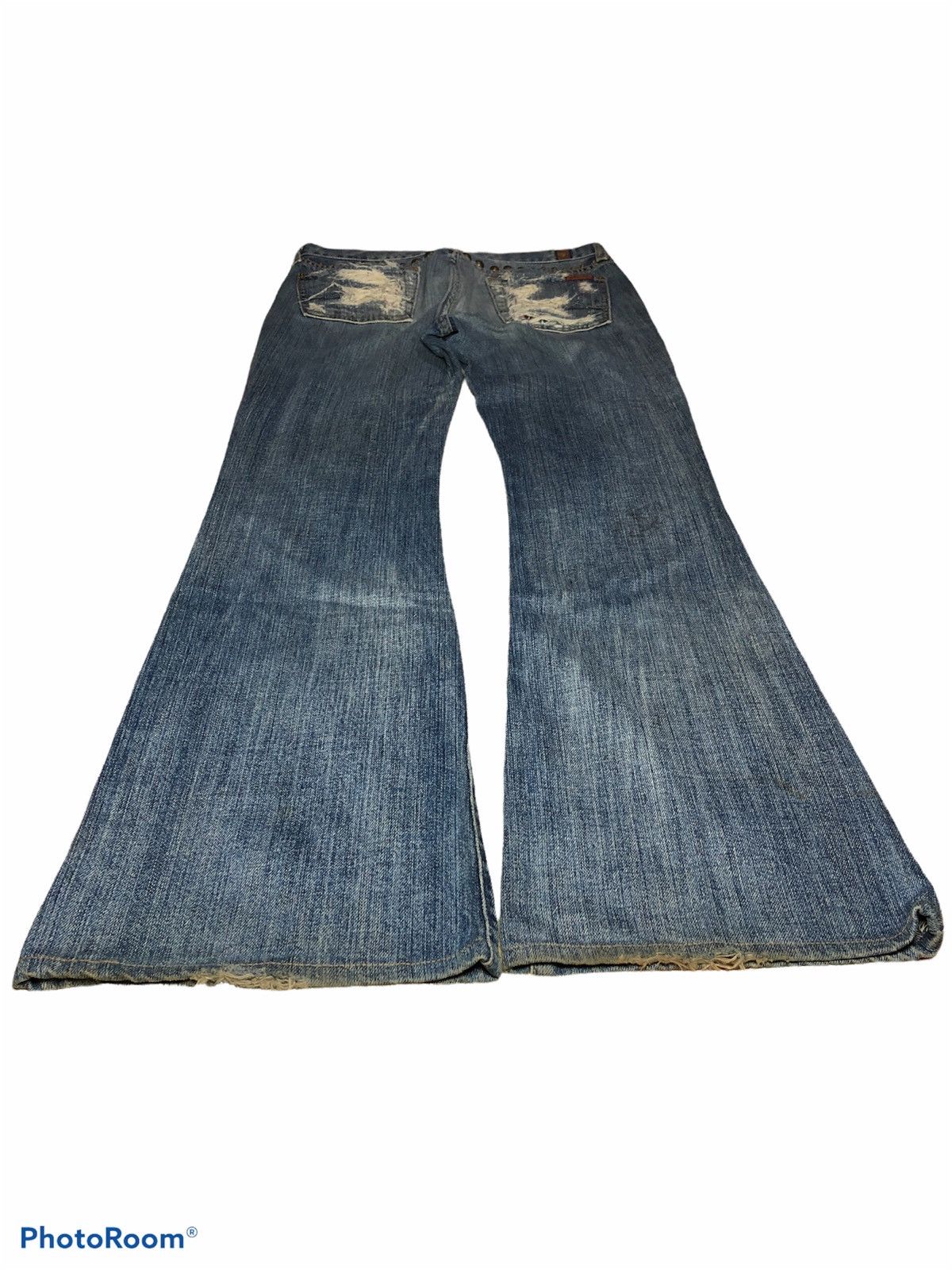 7 For All Mankind FLARED STUDDED DAMAGED STYLE FLARE DENIM Size US 29 - 3 Thumbnail