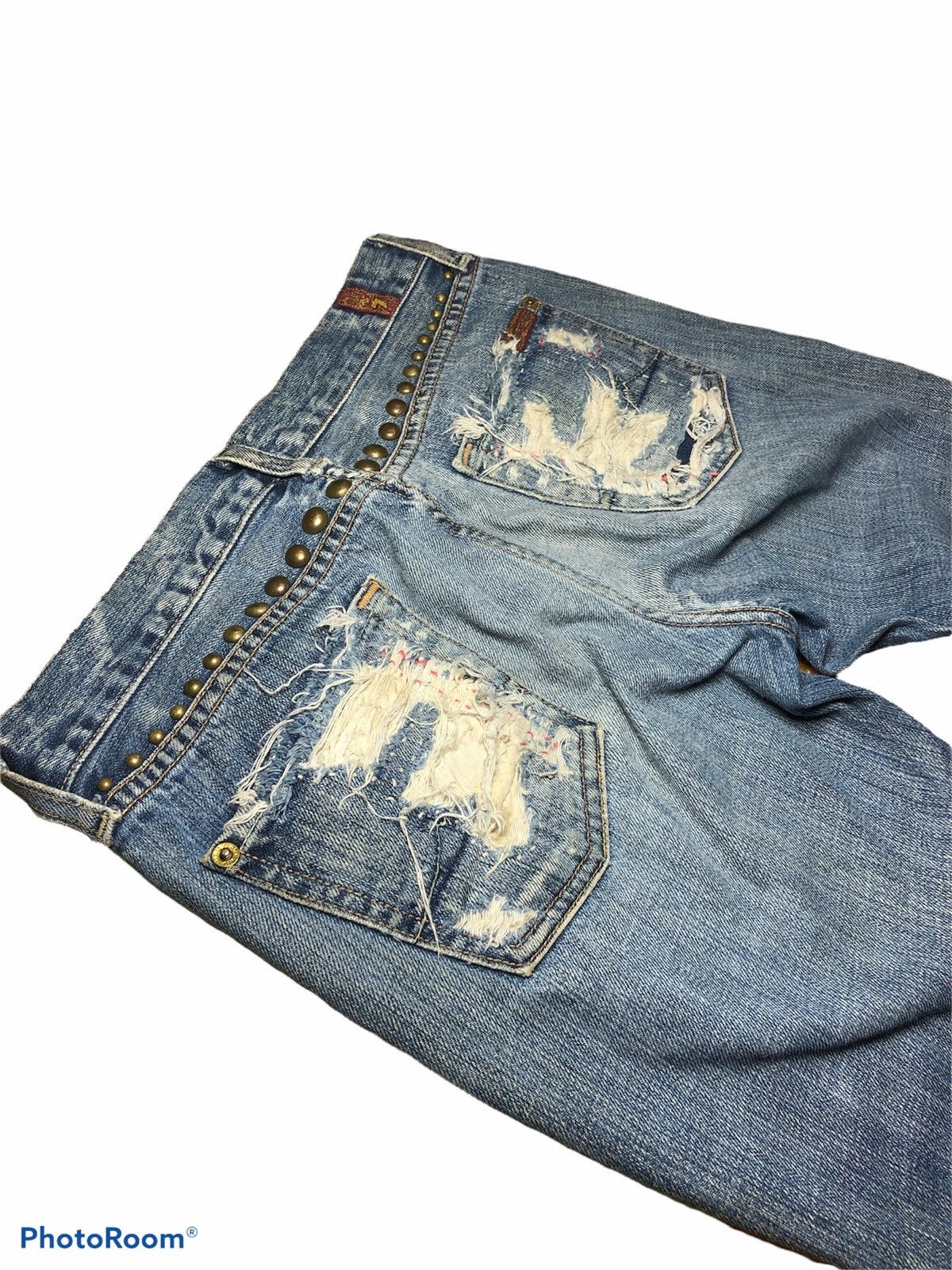 7 For All Mankind FLARED STUDDED DAMAGED STYLE FLARE DENIM Size US 29 - 8 Thumbnail