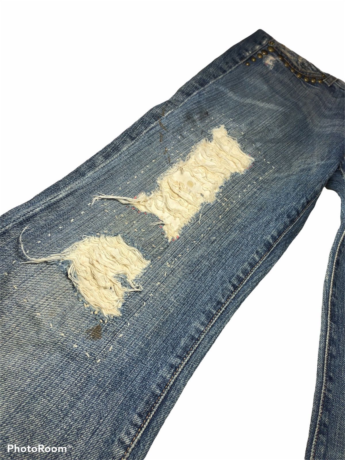 7 For All Mankind FLARED STUDDED DAMAGED STYLE FLARE DENIM Size US 29 - 5 Thumbnail