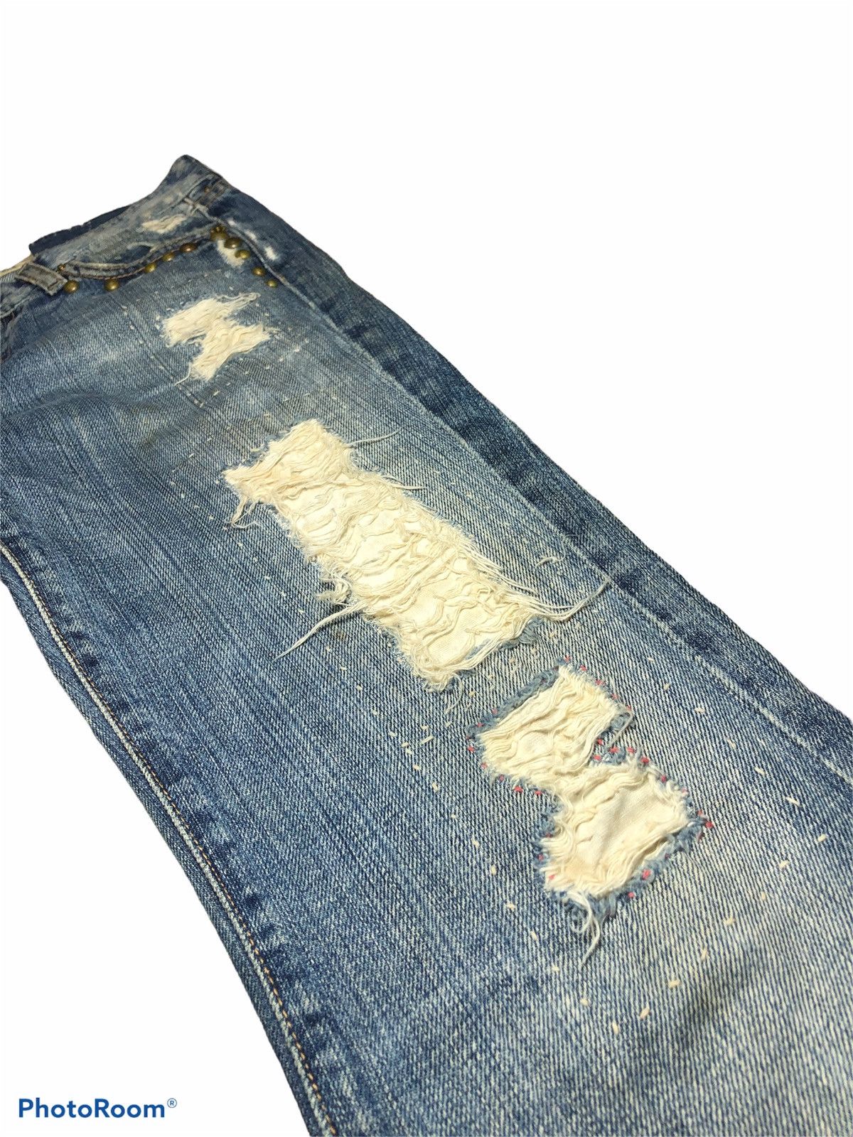 7 For All Mankind FLARED STUDDED DAMAGED STYLE FLARE DENIM Size US 29 - 4 Thumbnail