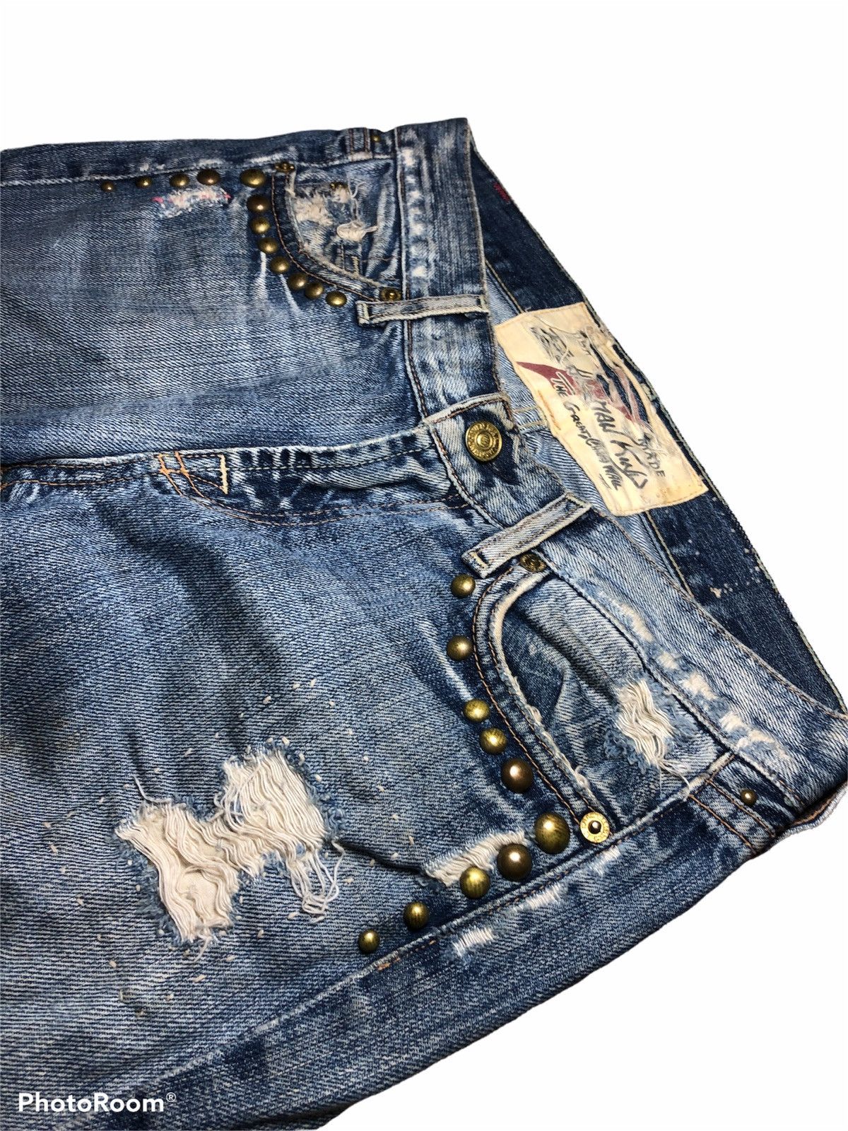 7 For All Mankind FLARED STUDDED DAMAGED STYLE FLARE DENIM Size US 29 - 6 Thumbnail