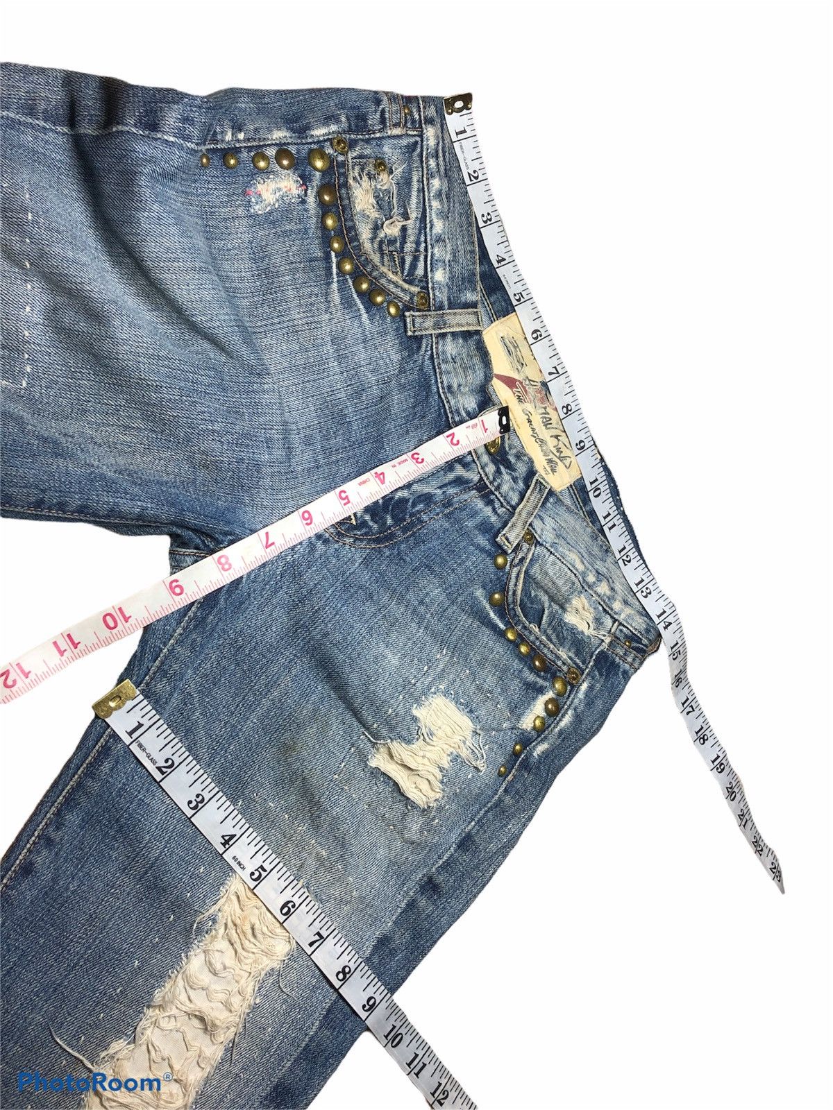 7 For All Mankind FLARED STUDDED DAMAGED STYLE FLARE DENIM Size US 29 - 9 Thumbnail