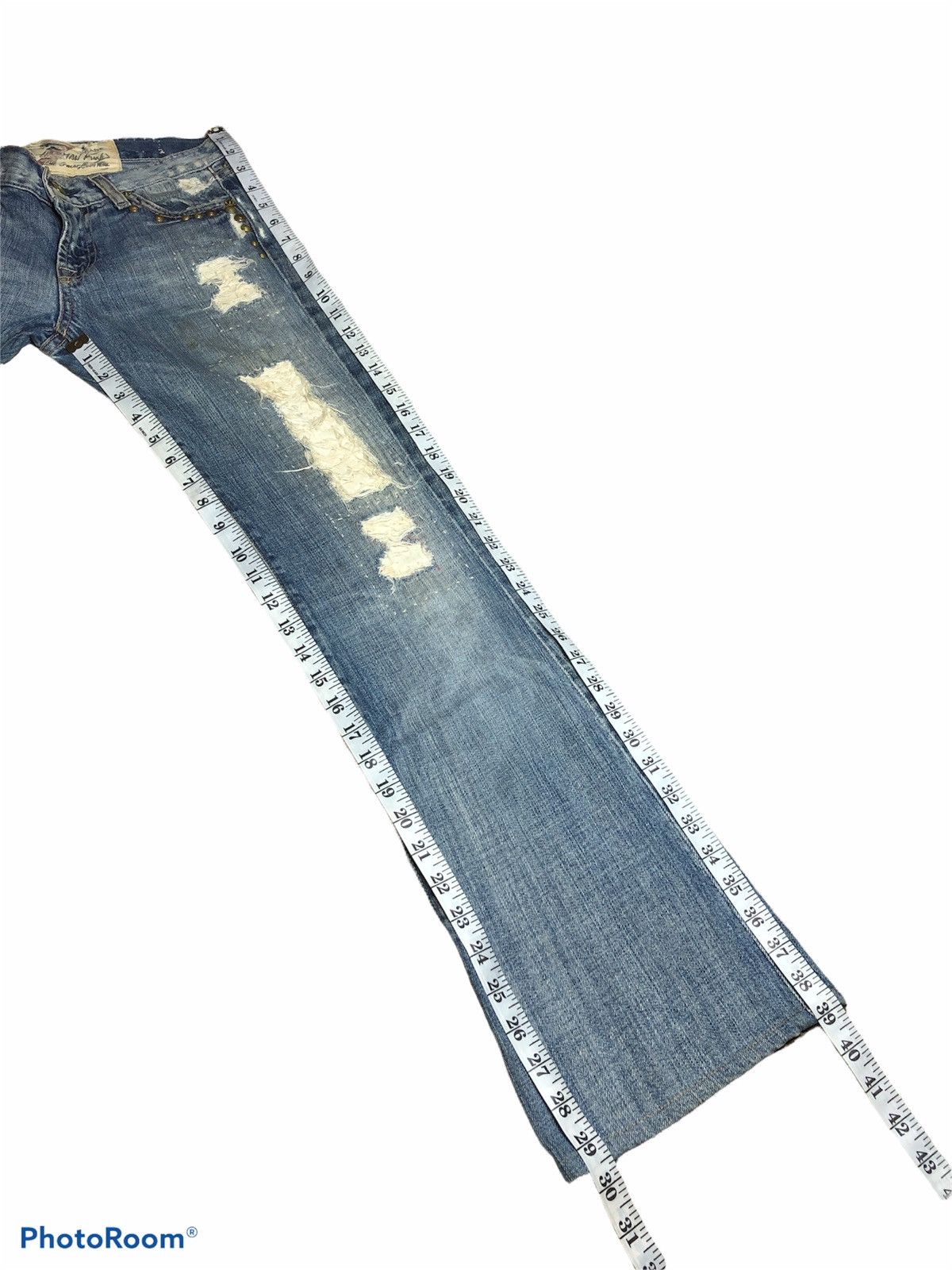 7 For All Mankind FLARED STUDDED DAMAGED STYLE FLARE DENIM Size US 29 - 11 Thumbnail
