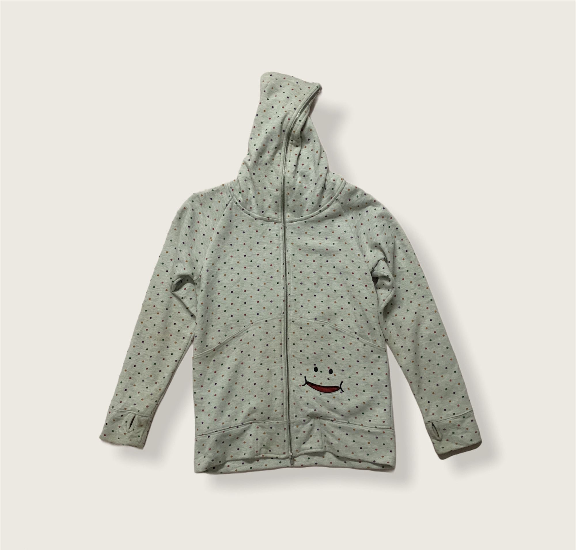 Japanese Brand Vintage Up Smile Brand Polkadot Full Zip Hooded Sweatshirt Size US M / EU 48-50 / 2 - 1 Thumbnail
