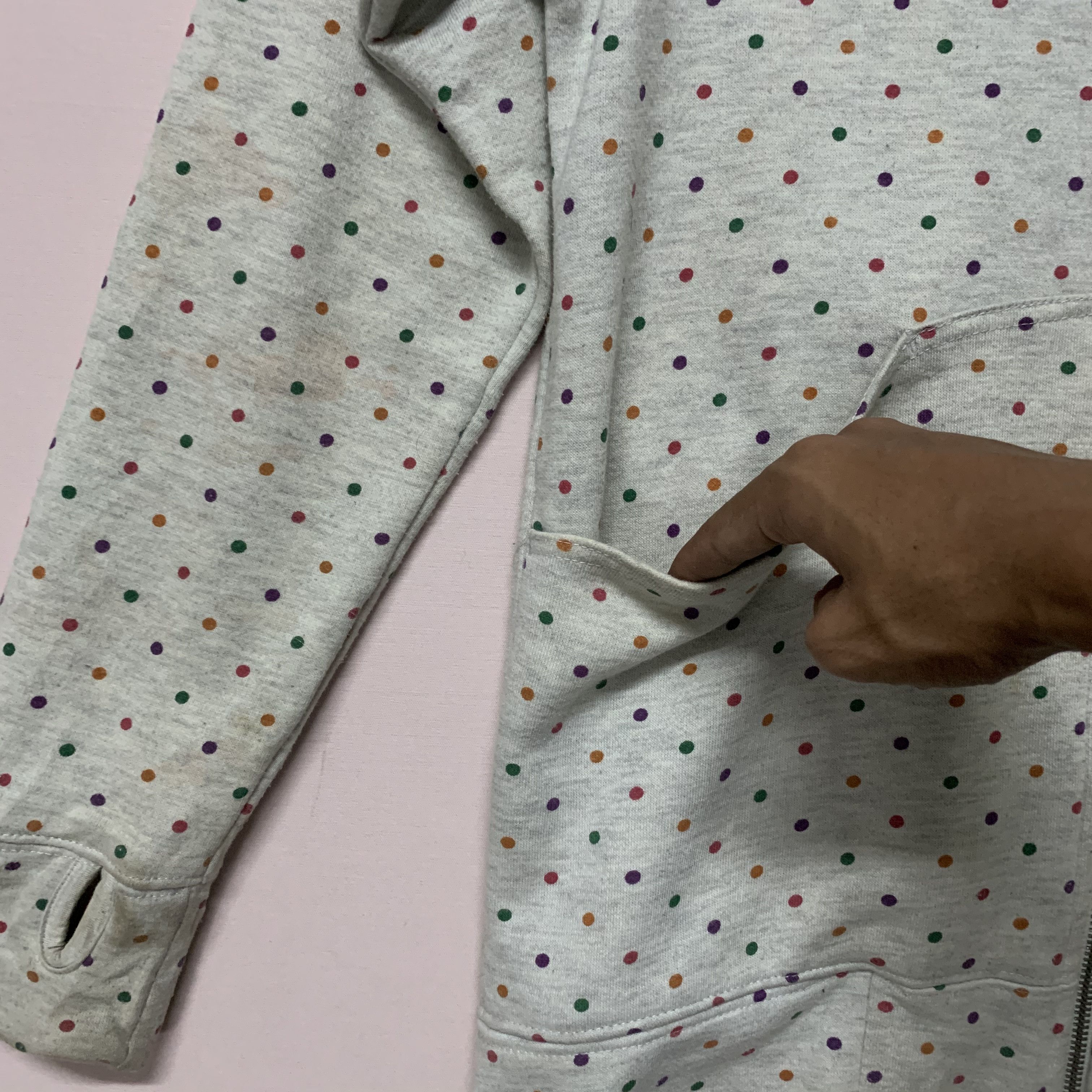Japanese Brand Vintage Up Smile Brand Polkadot Full Zip Hooded Sweatshirt Size US M / EU 48-50 / 2 - 4 Thumbnail