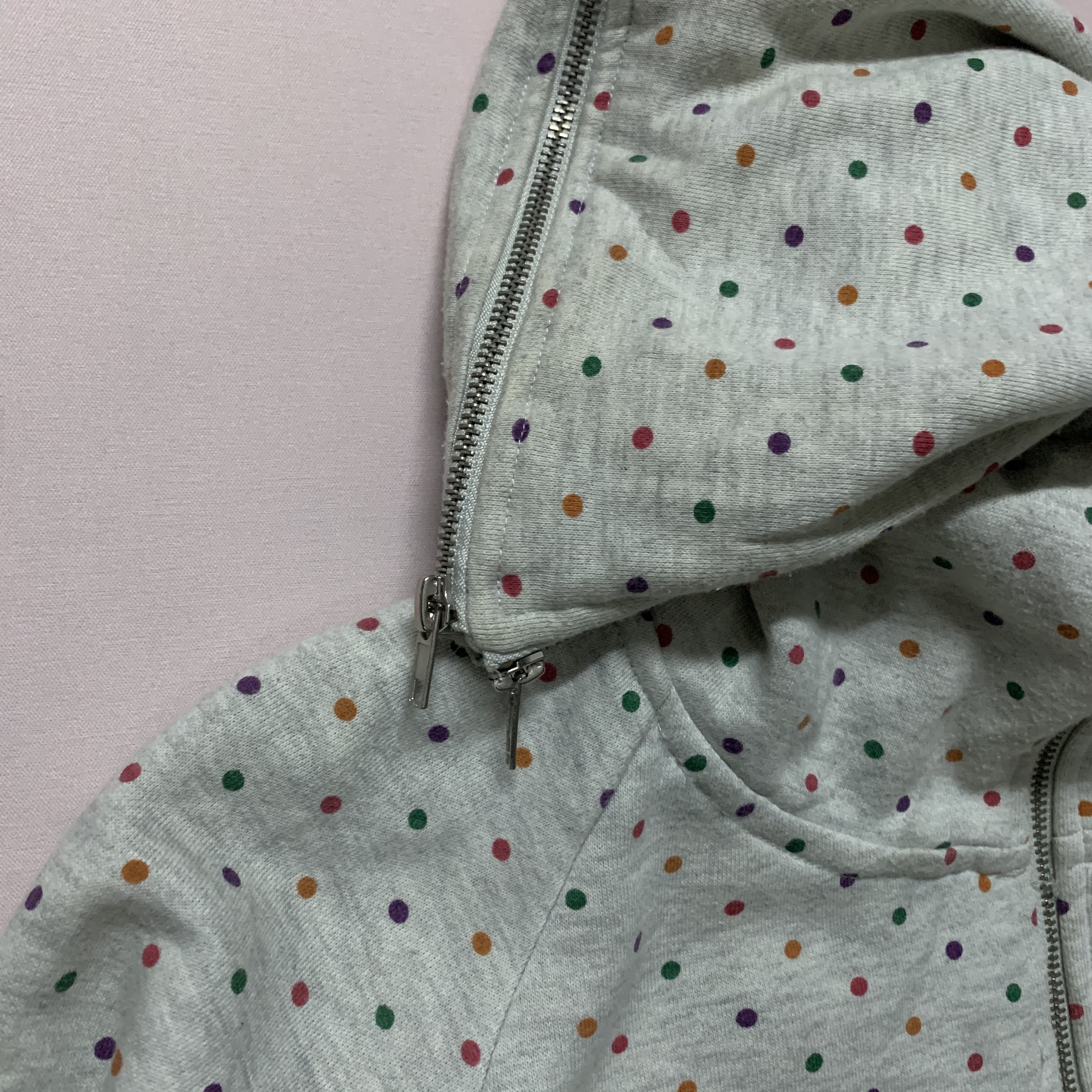 Japanese Brand Vintage Up Smile Brand Polkadot Full Zip Hooded Sweatshirt Size US M / EU 48-50 / 2 - 8 Thumbnail