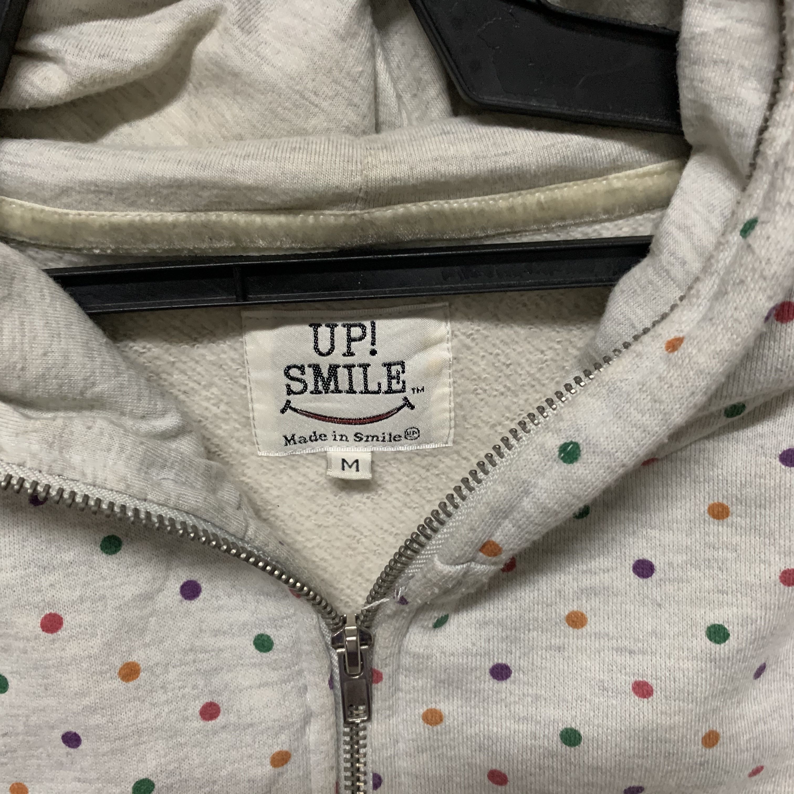 Japanese Brand Vintage Up Smile Brand Polkadot Full Zip Hooded Sweatshirt Size US M / EU 48-50 / 2 - 9 Thumbnail
