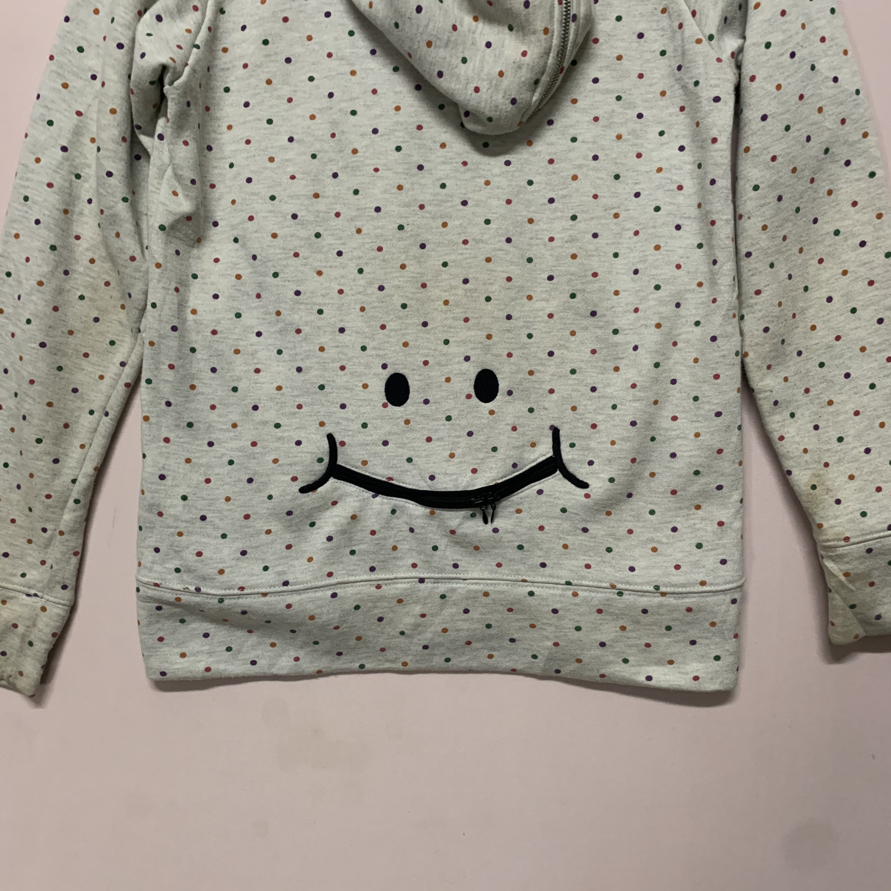 Japanese Brand Vintage Up Smile Brand Polkadot Full Zip Hooded Sweatshirt Size US M / EU 48-50 / 2 - 12 Thumbnail