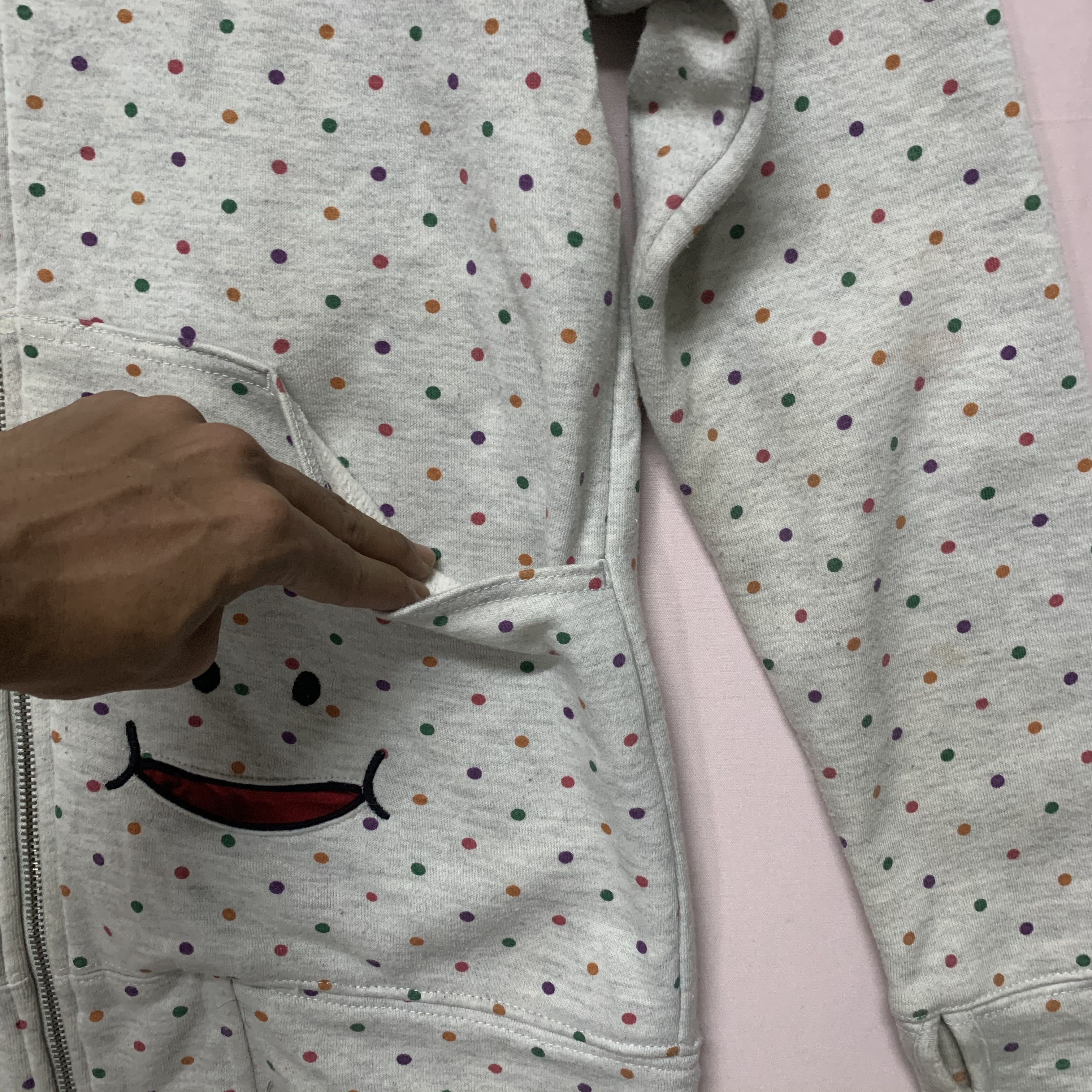 Japanese Brand Vintage Up Smile Brand Polkadot Full Zip Hooded Sweatshirt Size US M / EU 48-50 / 2 - 5 Thumbnail