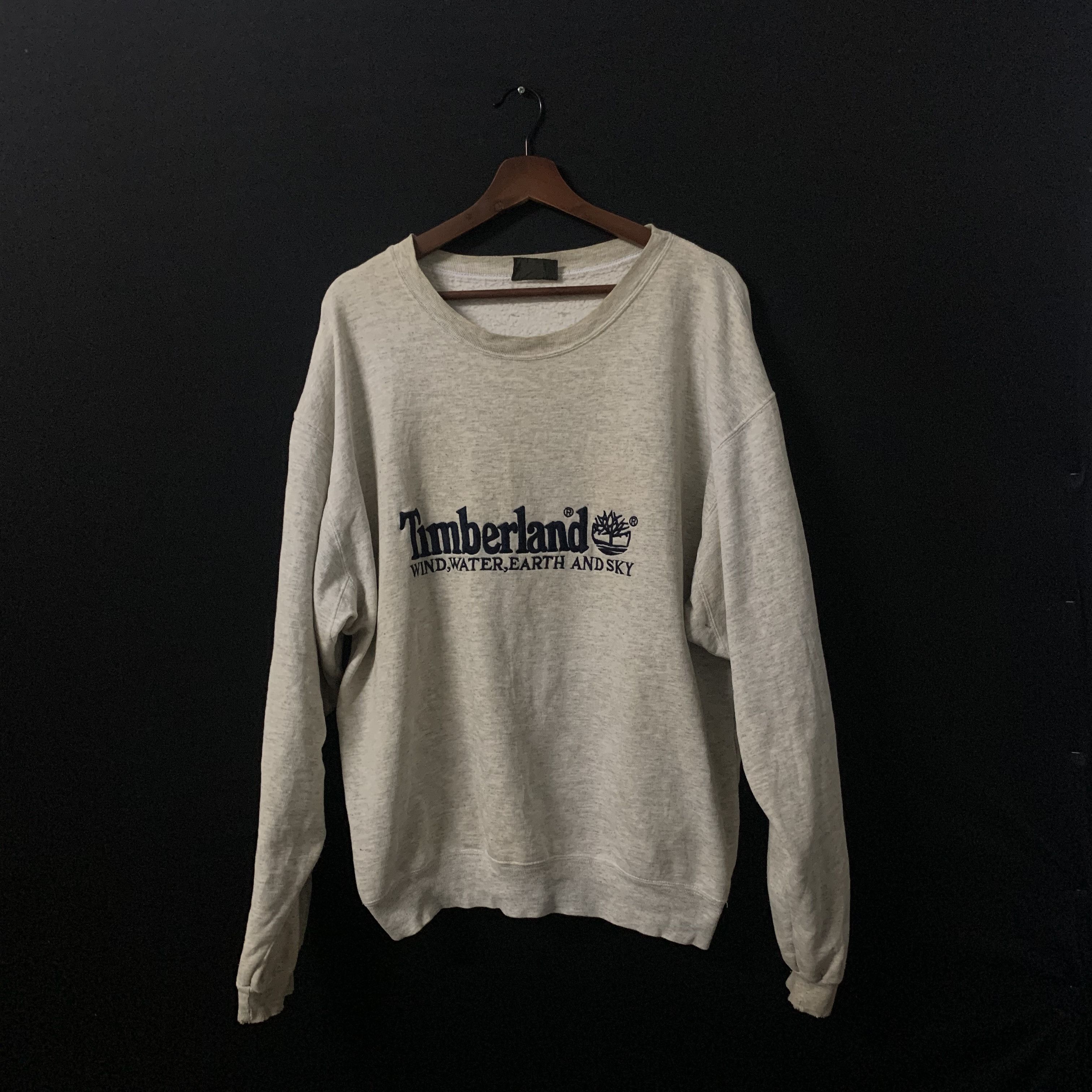 Vintage Timberland Spell Out Embroidery Crewneck Sweater