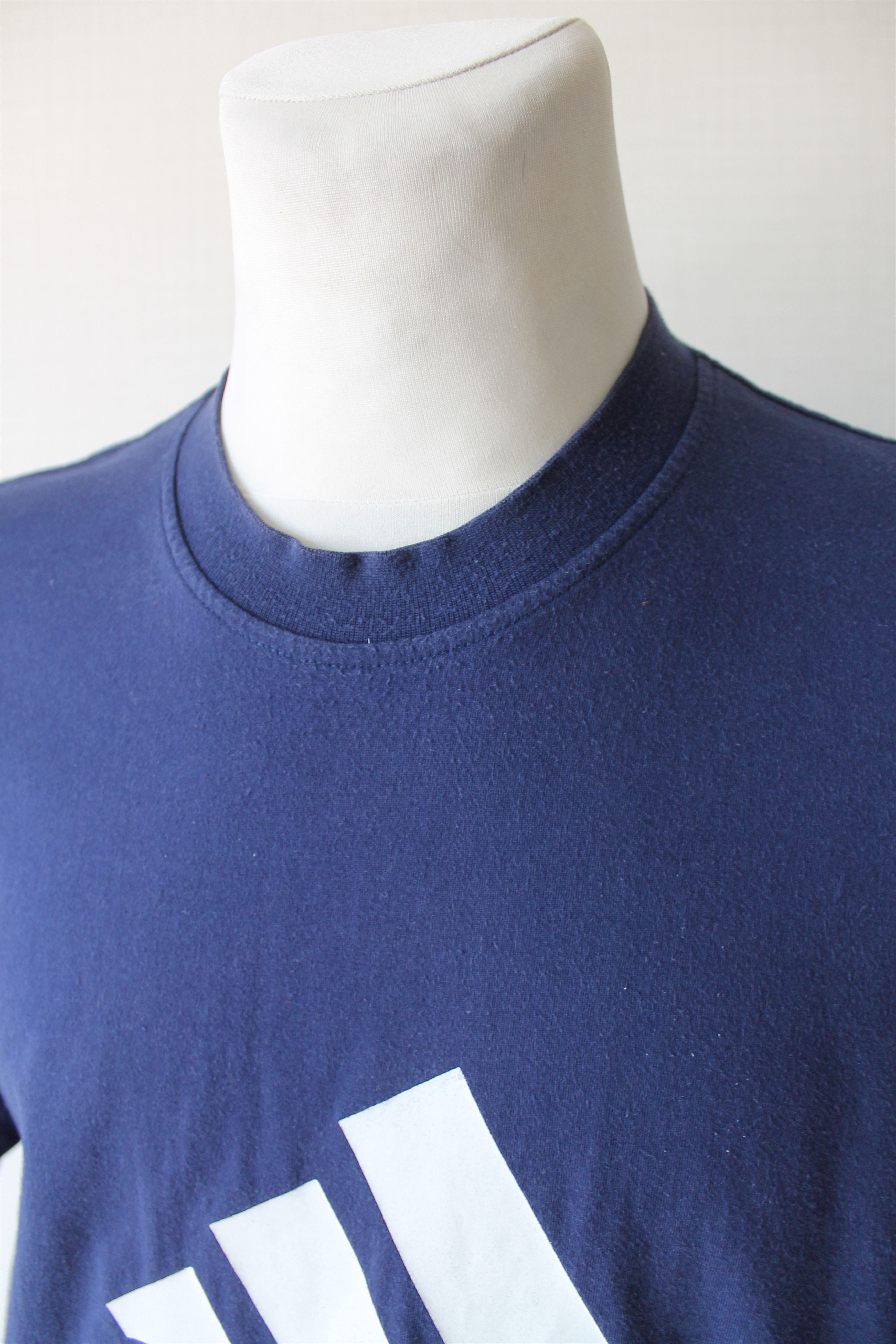 Adidas 1999 ADIDAS Big Logo Vintage T - shirt Navy Sunfaded Size US M / EU 48-50 / 2 - 4 Thumbnail