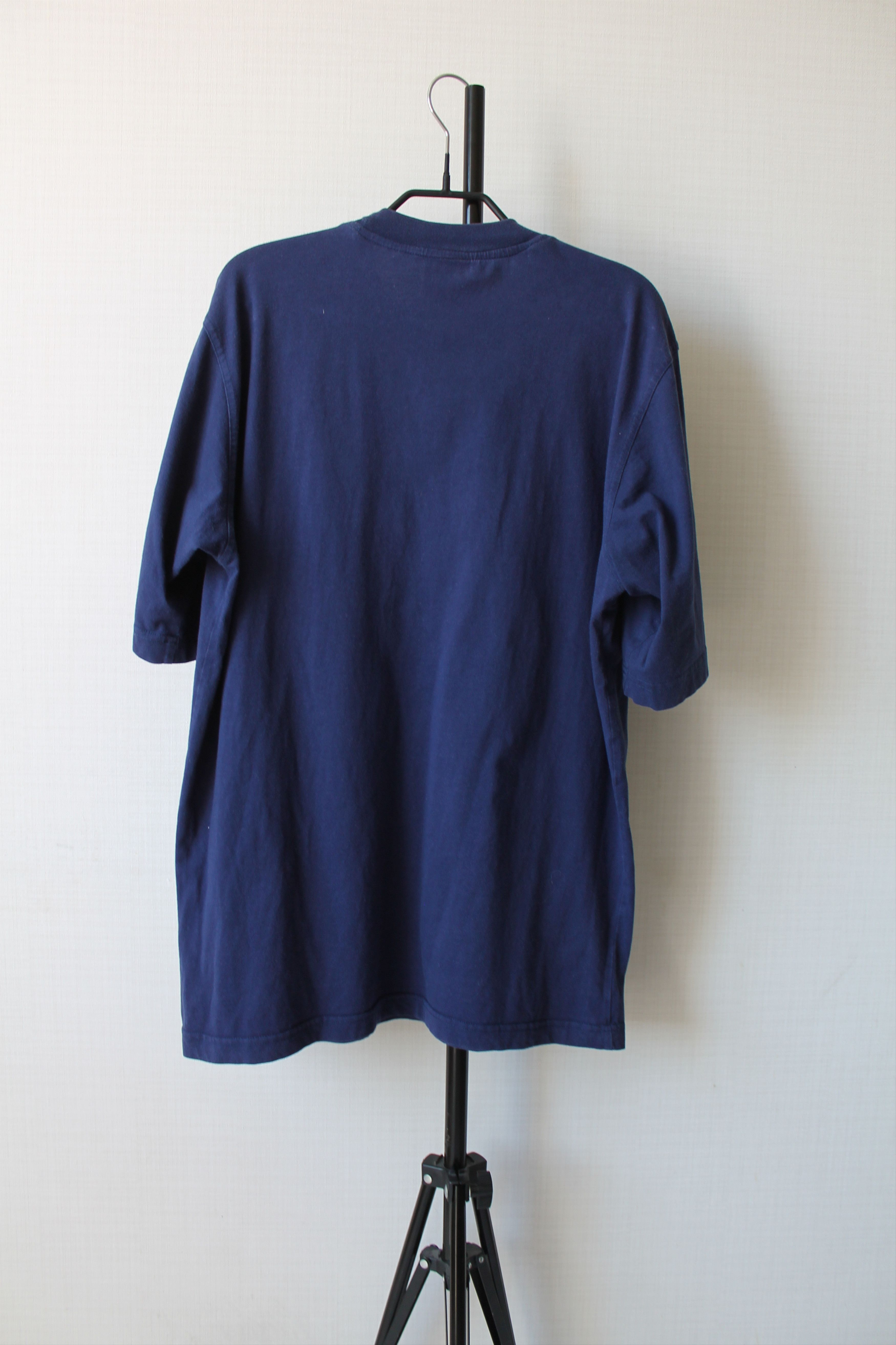 Adidas 1999 ADIDAS Big Logo Vintage T - shirt Navy Sunfaded Size US M / EU 48-50 / 2 - 11 Thumbnail