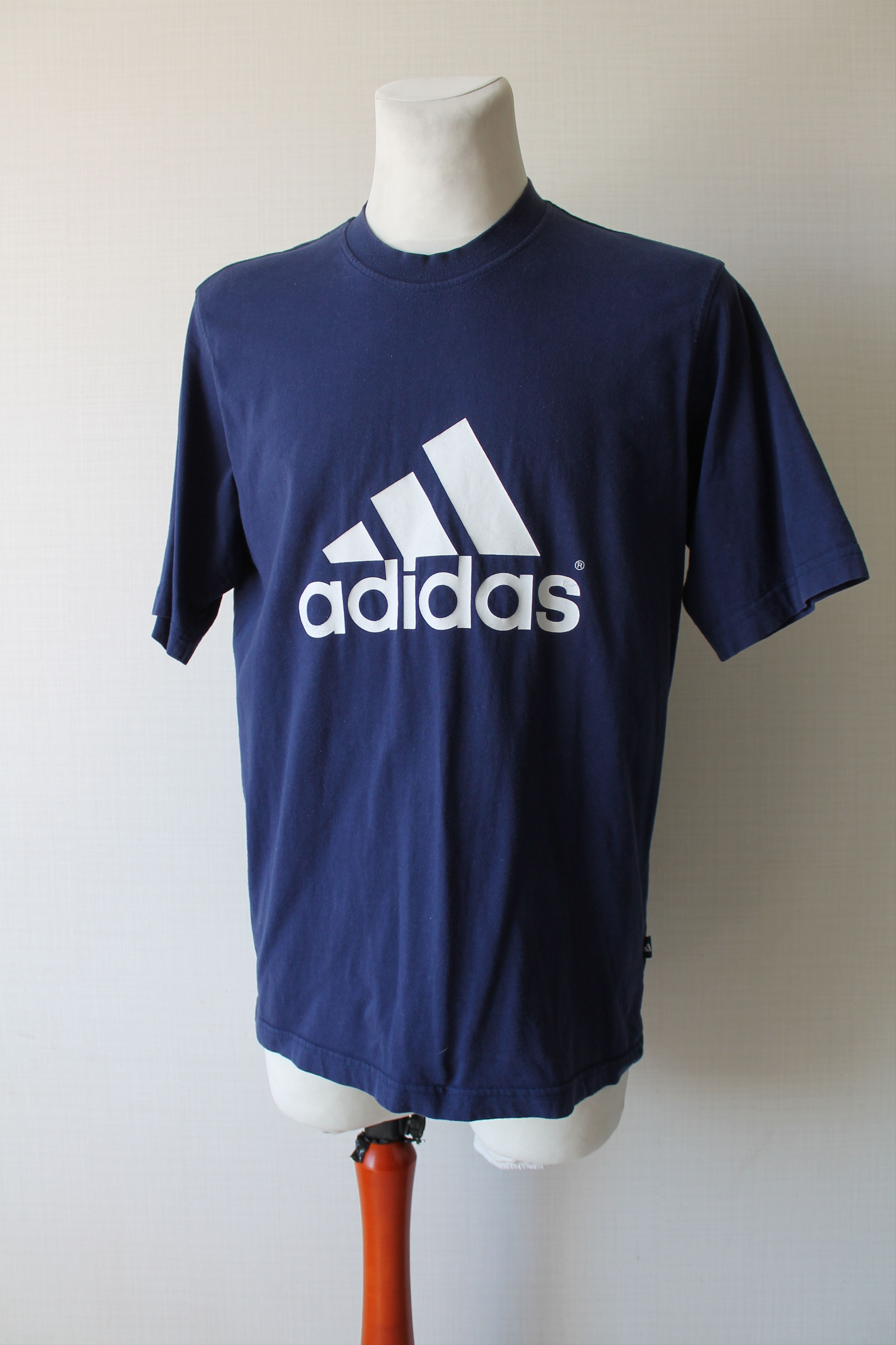 Adidas 1999 ADIDAS Big Logo Vintage T - shirt Navy Sunfaded Size US M / EU 48-50 / 2 - 2 Thumbnail