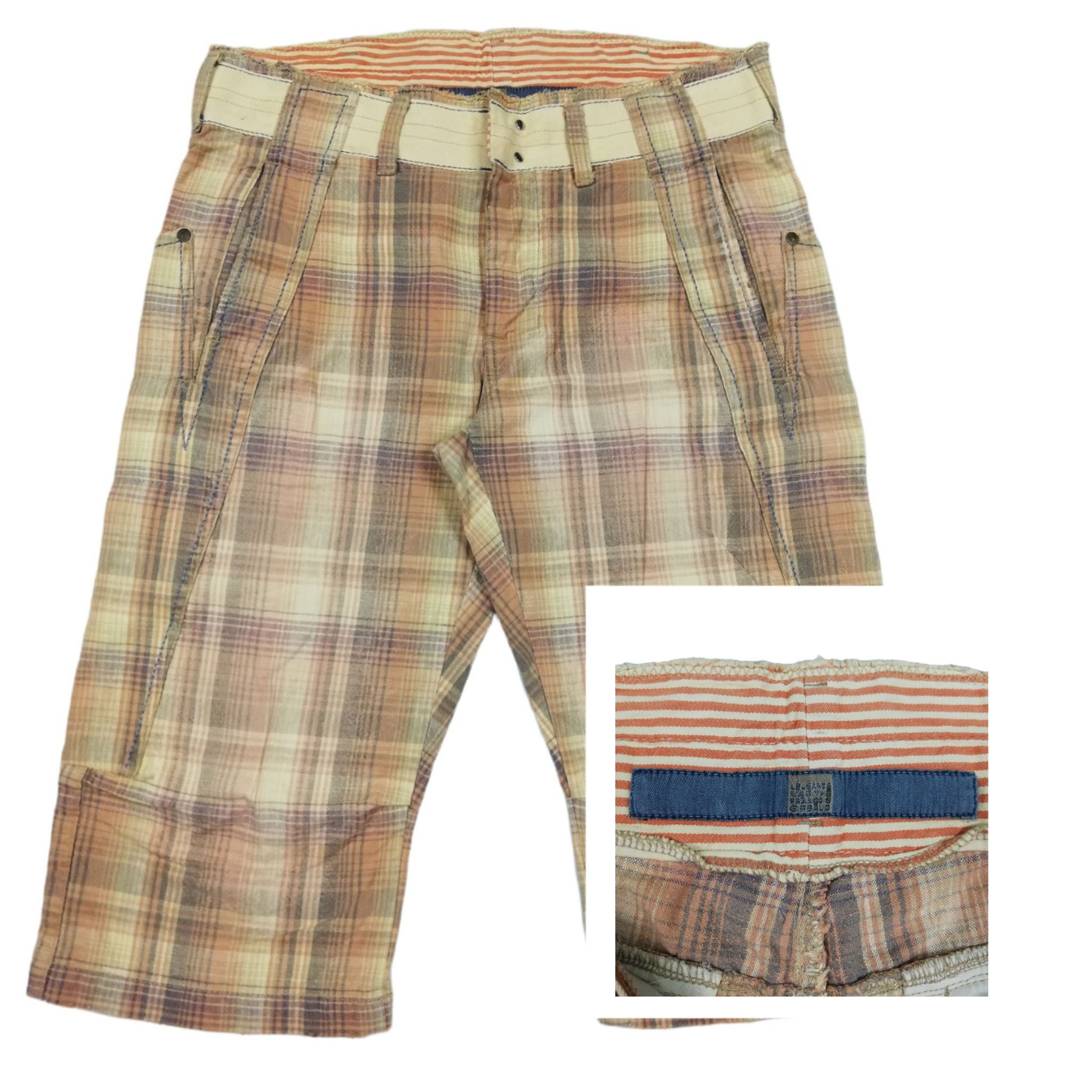 image of Marithe Francois Gibaud Le Jean De Mfg Bermuda Shorts in Light Tartan Millerain, Men's (Size 32)