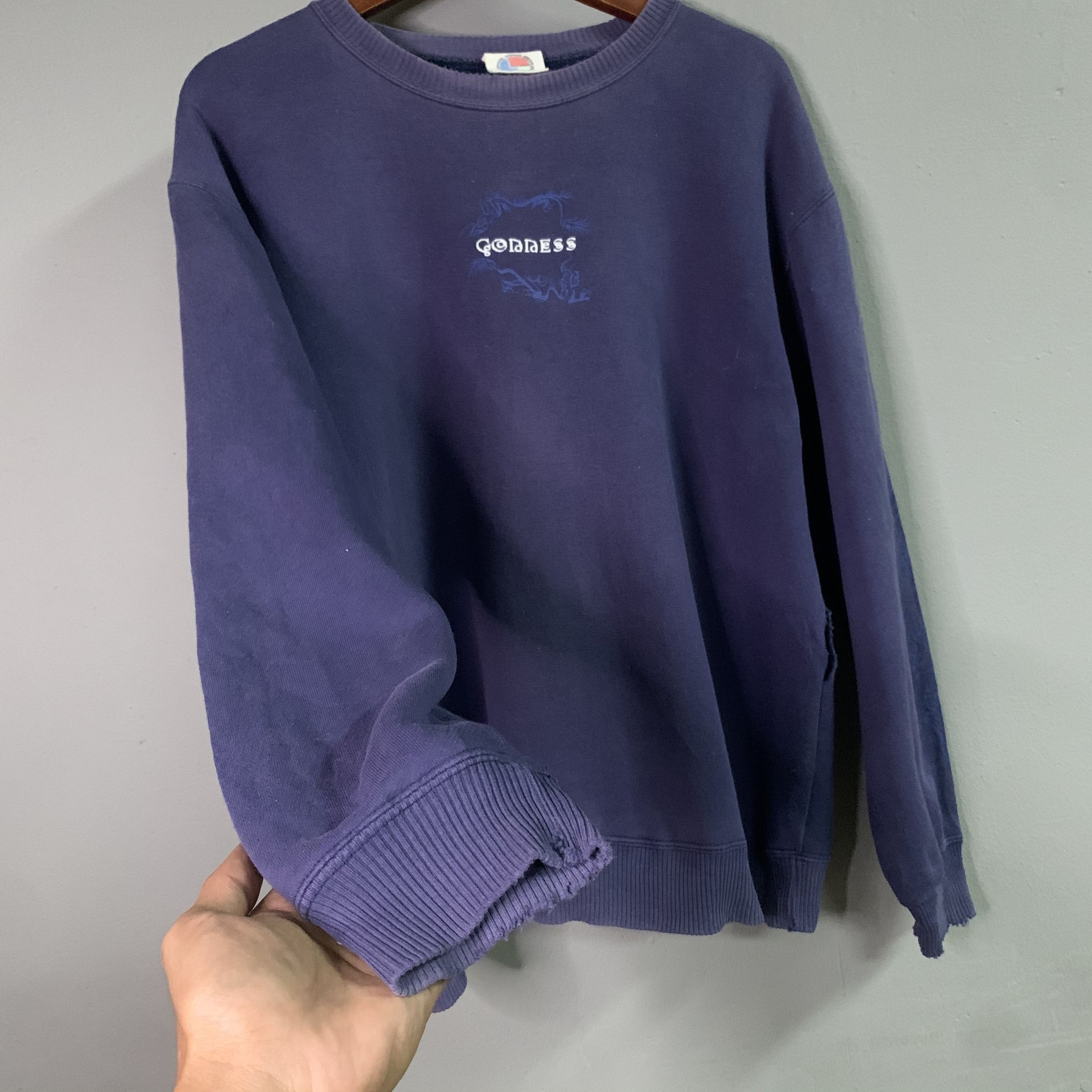 Japanese Brand Vintage Gonness Navy Blue Crewneck Faded Sweater Sweatshirt Size US M / EU 48-50 / 2 - 6 Thumbnail