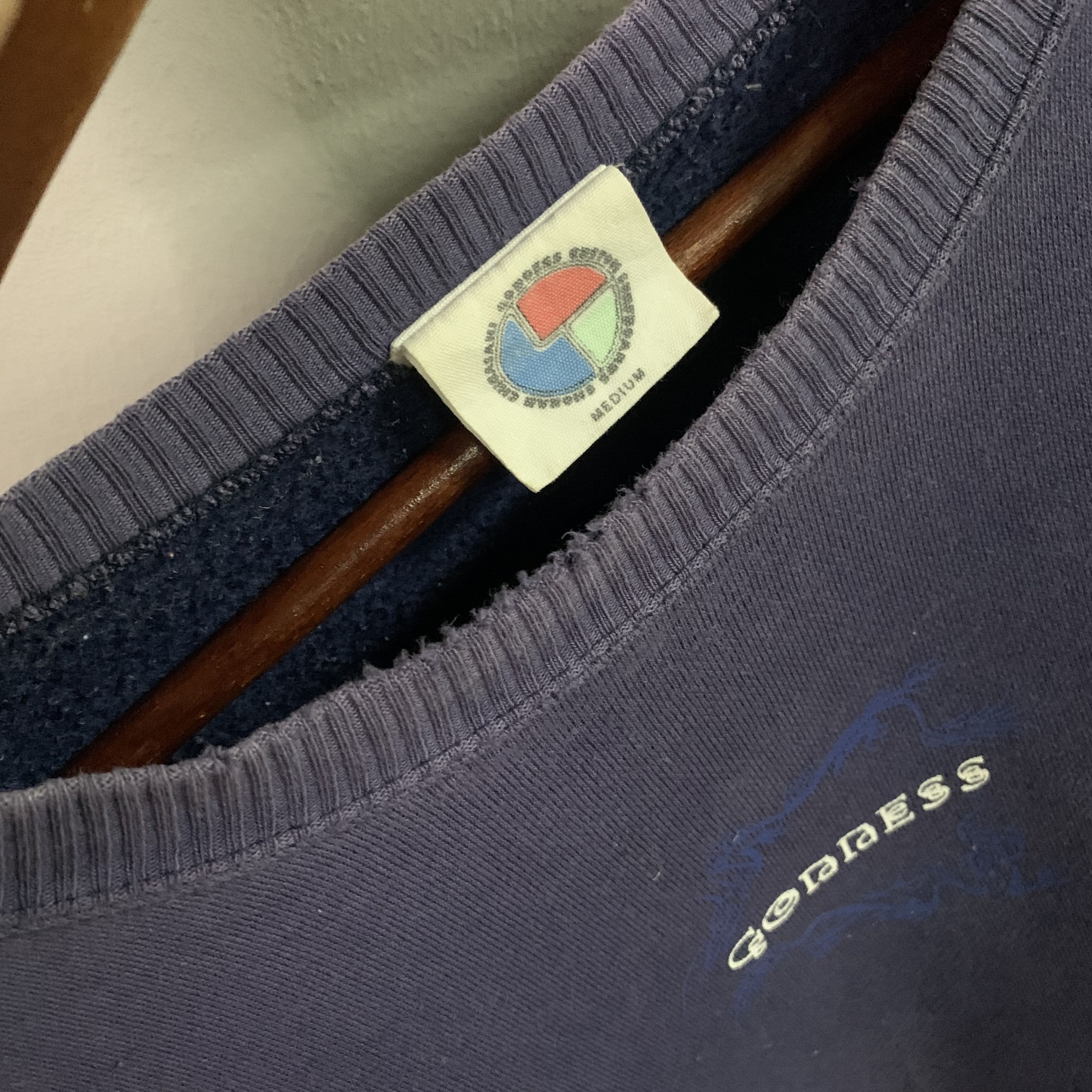 Japanese Brand Vintage Gonness Navy Blue Crewneck Faded Sweater Sweatshirt Size US M / EU 48-50 / 2 - 10 Thumbnail