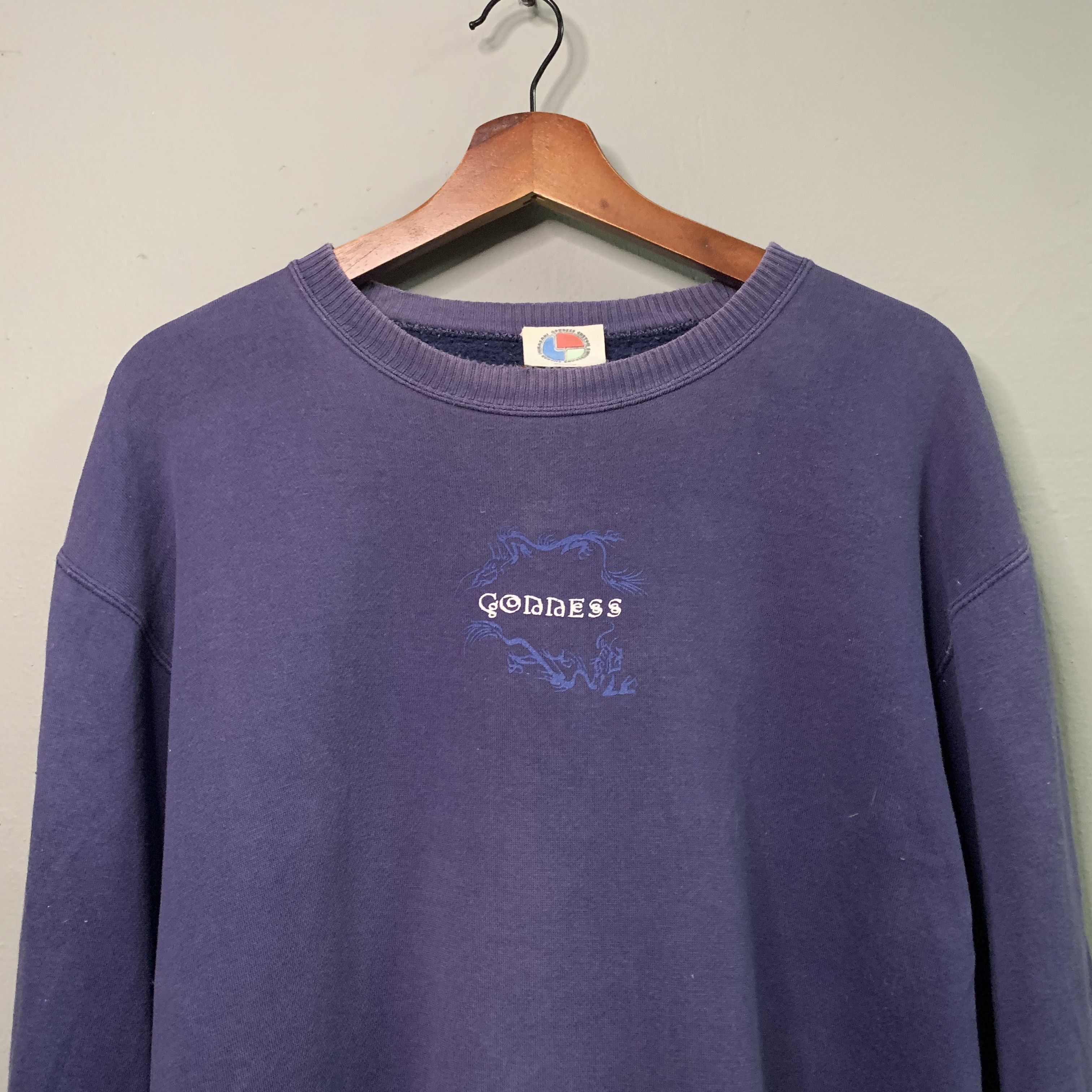 Japanese Brand Vintage Gonness Navy Blue Crewneck Faded Sweater Sweatshirt Size US M / EU 48-50 / 2 - 2 Thumbnail