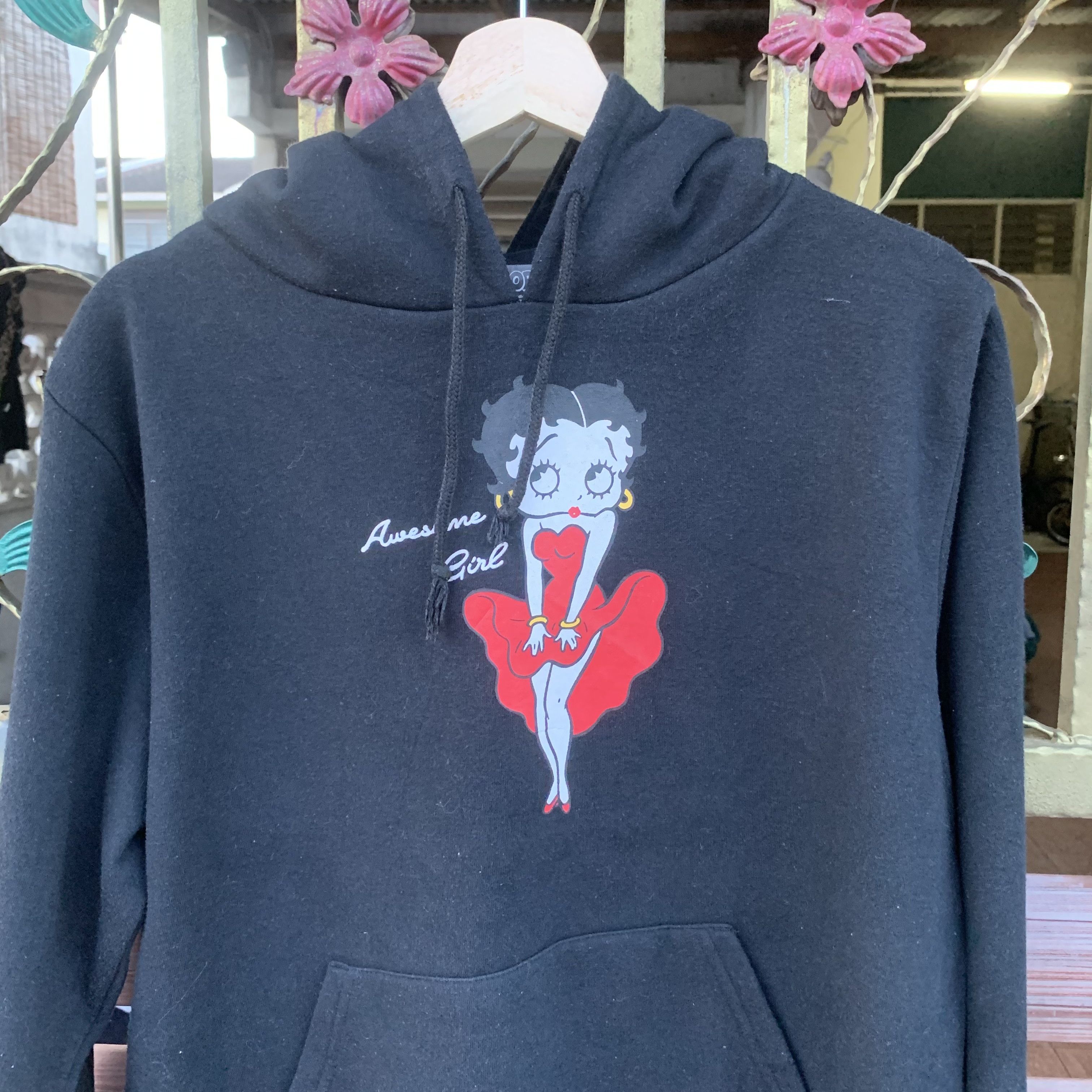Japanese Brand × Vintage Vintage Betty Boop Black Hooded Pullover Sweatshirts Size US M / EU 48-50 / 2 - 3 Thumbnail
