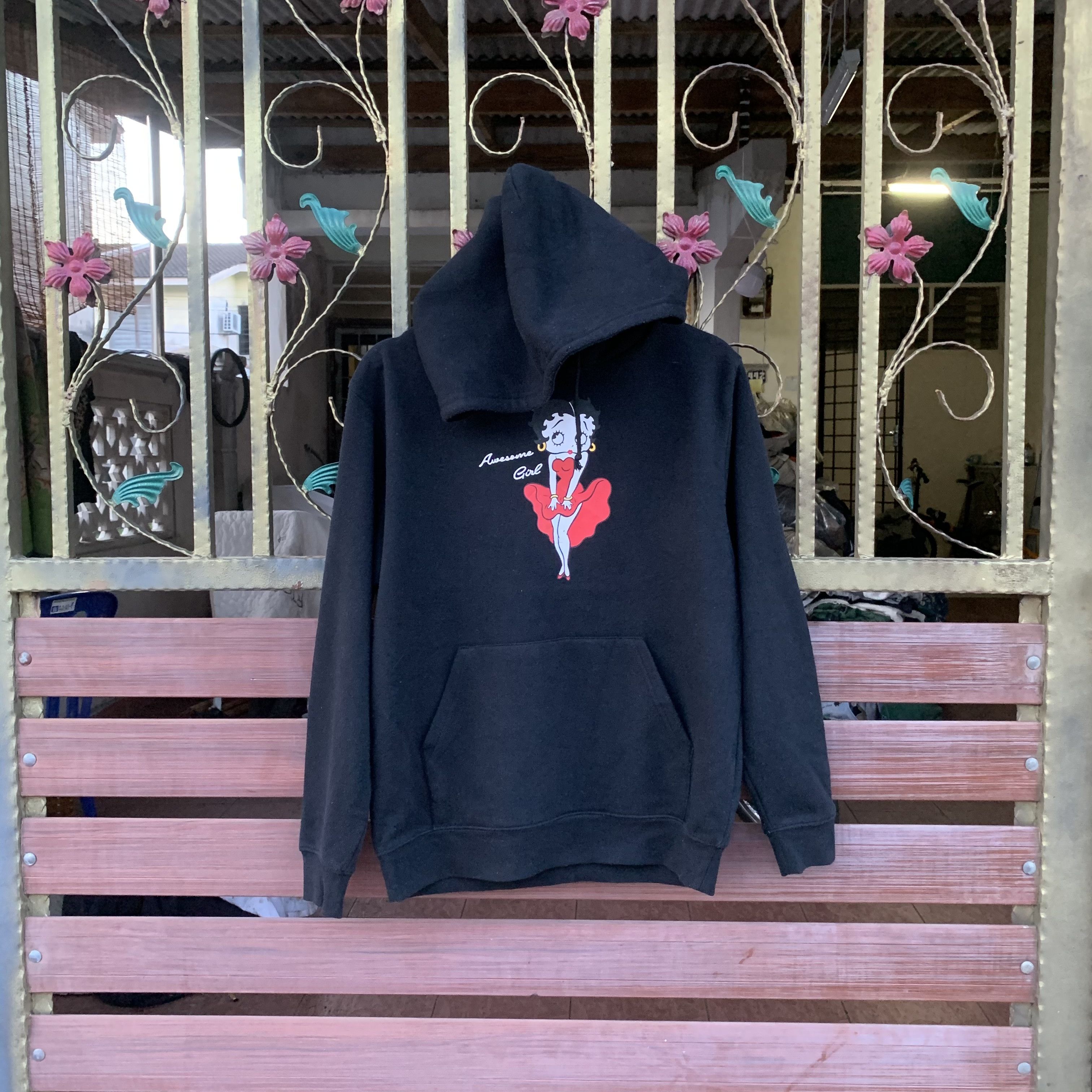 Japanese Brand × Vintage Vintage Betty Boop Black Hooded Pullover Sweatshirts Size US M / EU 48-50 / 2 - 1 Thumbnail