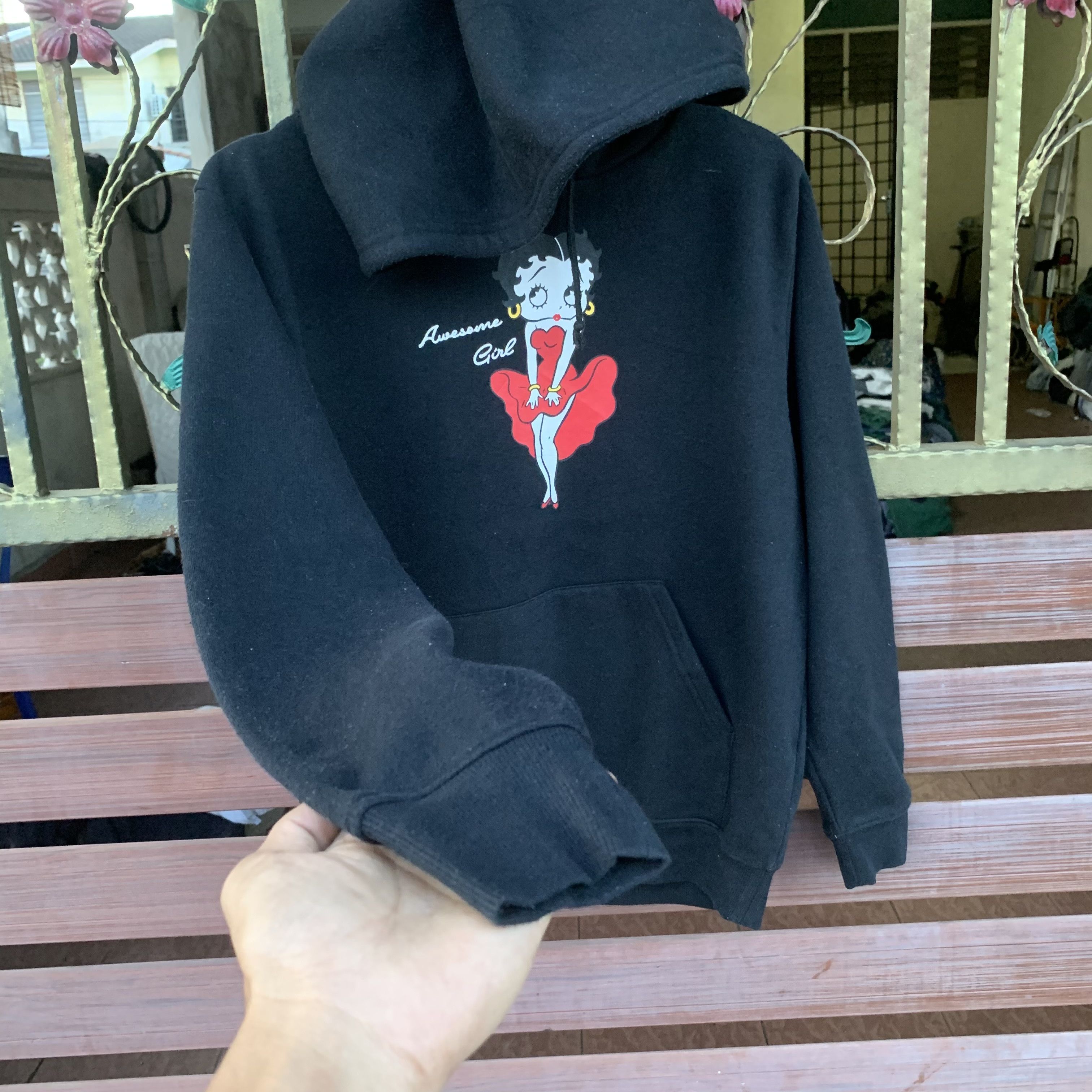 Japanese Brand × Vintage Vintage Betty Boop Black Hooded Pullover Sweatshirts Size US M / EU 48-50 / 2 - 2 Thumbnail