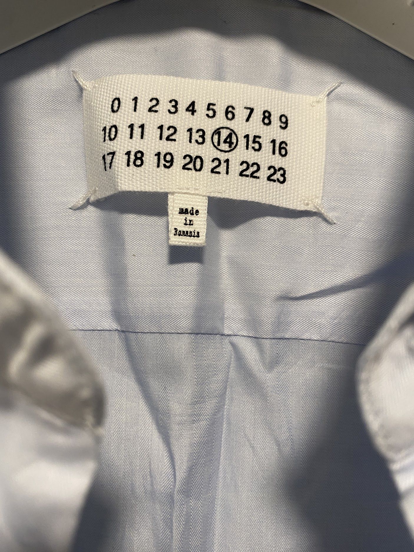 Maison Margiela 14 POPLIN SLIM FIT SHIRT Light blue stripe size 39 Size US M / EU 48-50 / 2 - 3 Thumbnail