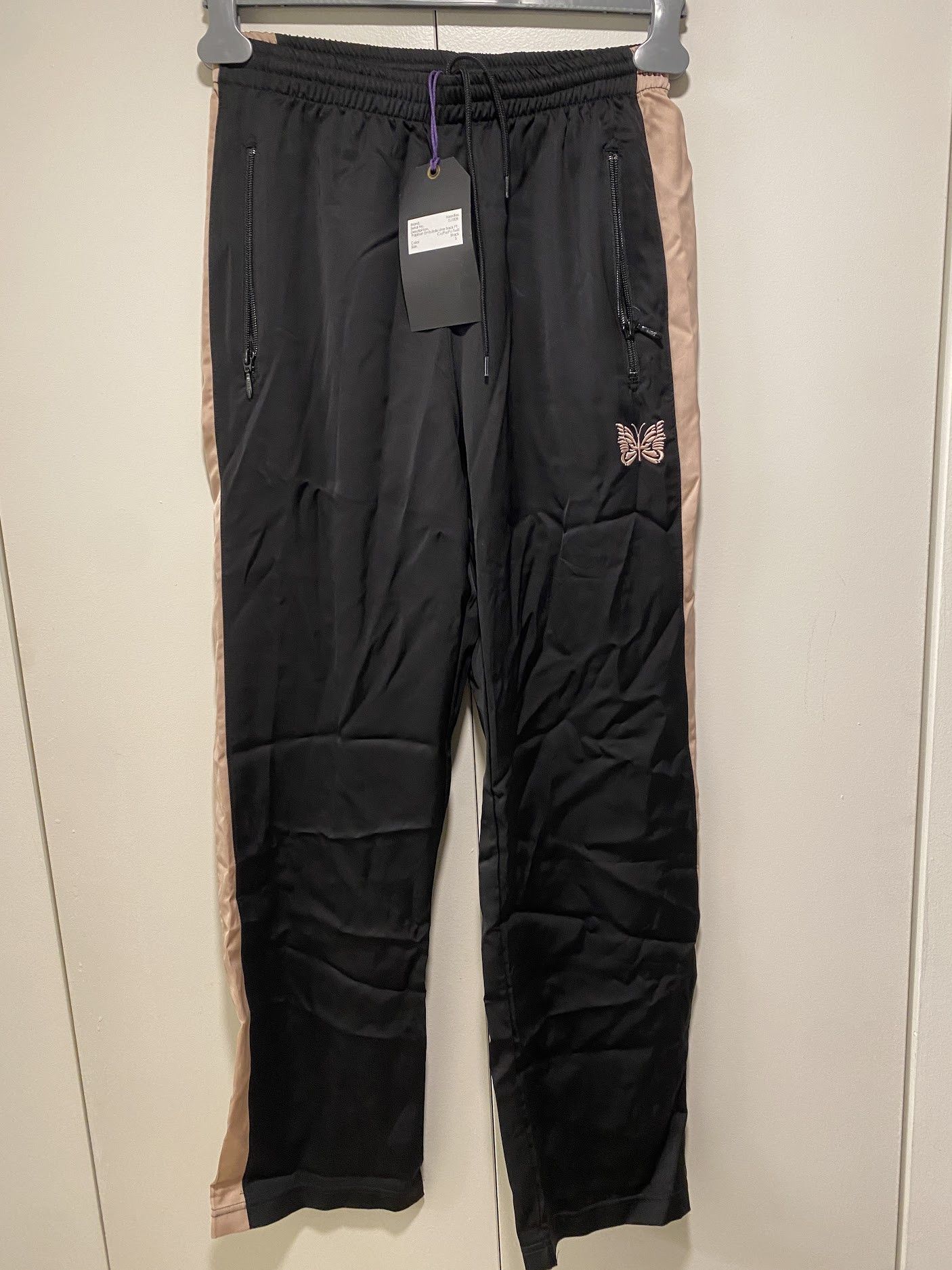 Needles papillon embrodiered side line track pants twill black Size US 30 / EU 46 - 1 Thumbnail