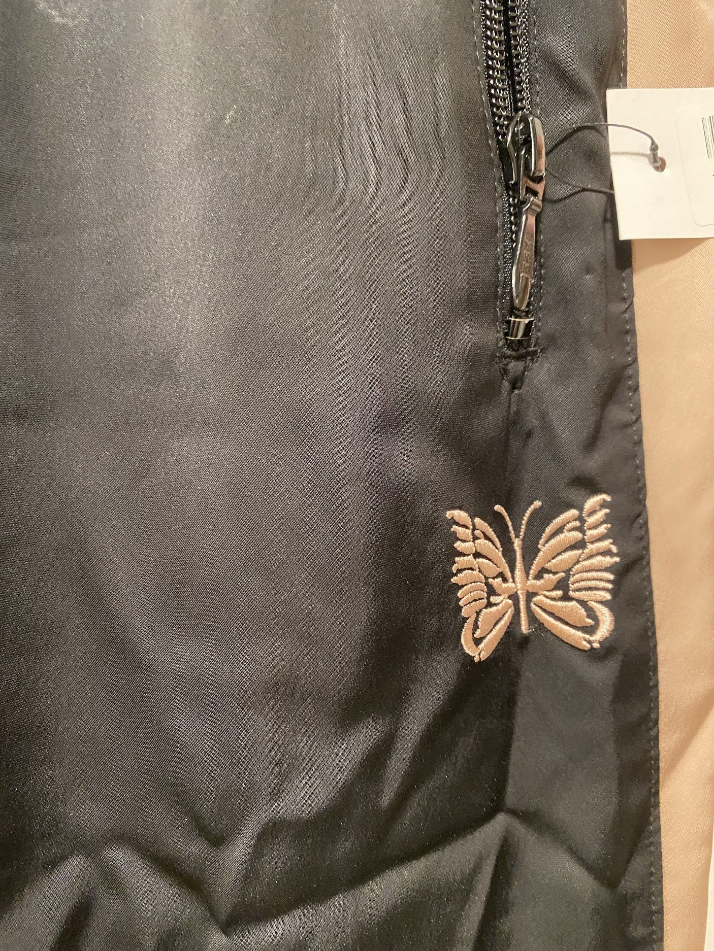 Needles papillon embrodiered side line track pants twill black Size US 30 / EU 46 - 5 Thumbnail