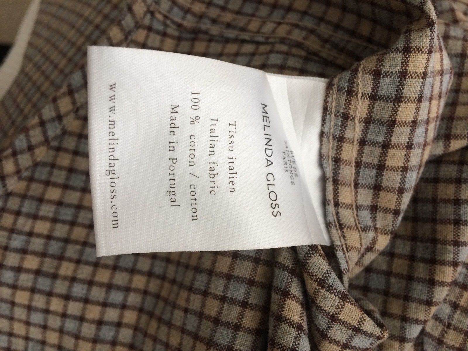 Melindagloss Beige Check Shirt Size US M / EU 48-50 / 2 - 5 Thumbnail