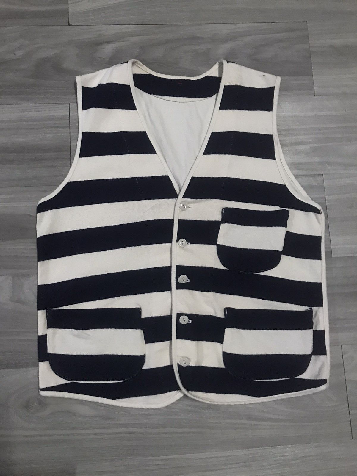 Indigo × Japanese Brand Boston Nine Mil-spec Stripes Thick Cotton Vest Size US M / EU 48-50 / 2 - 7 Thumbnail