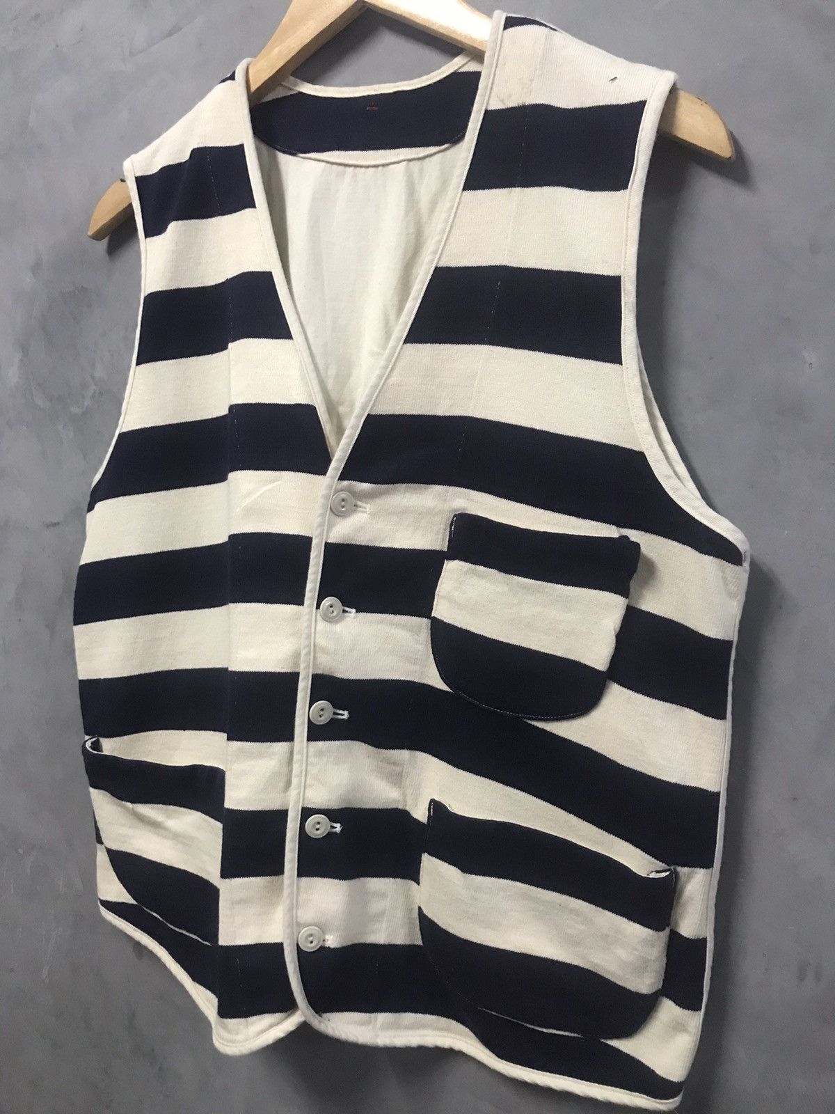 Indigo × Japanese Brand Boston Nine Mil-spec Stripes Thick Cotton Vest Size US M / EU 48-50 / 2 - 3 Thumbnail