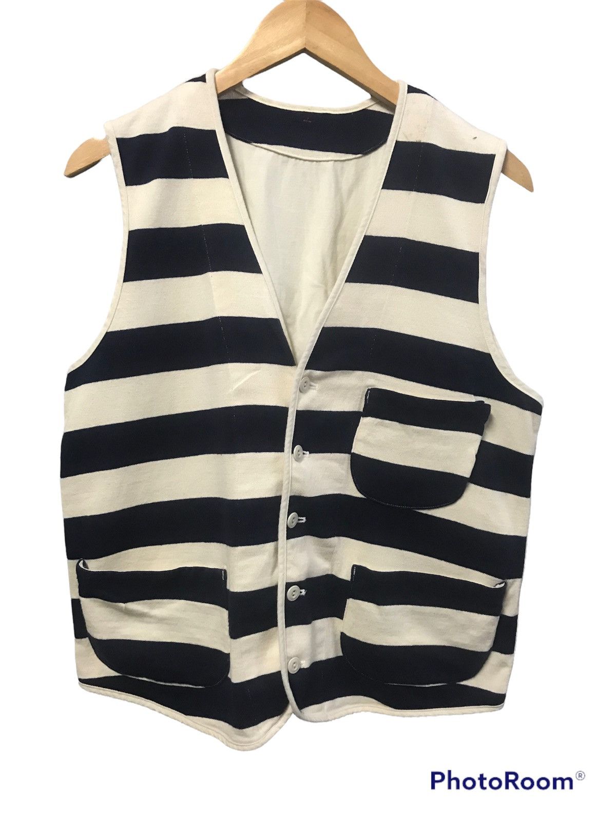 Indigo × Japanese Brand Boston Nine Mil-spec Stripes Thick Cotton Vest Size US M / EU 48-50 / 2 - 1 Thumbnail