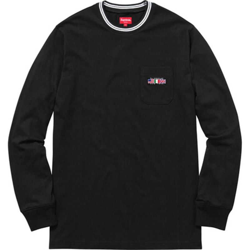 Supreme Flags L/S Pocket Tee Size US M / EU 48-50 / 2 - 1 Thumbnail
