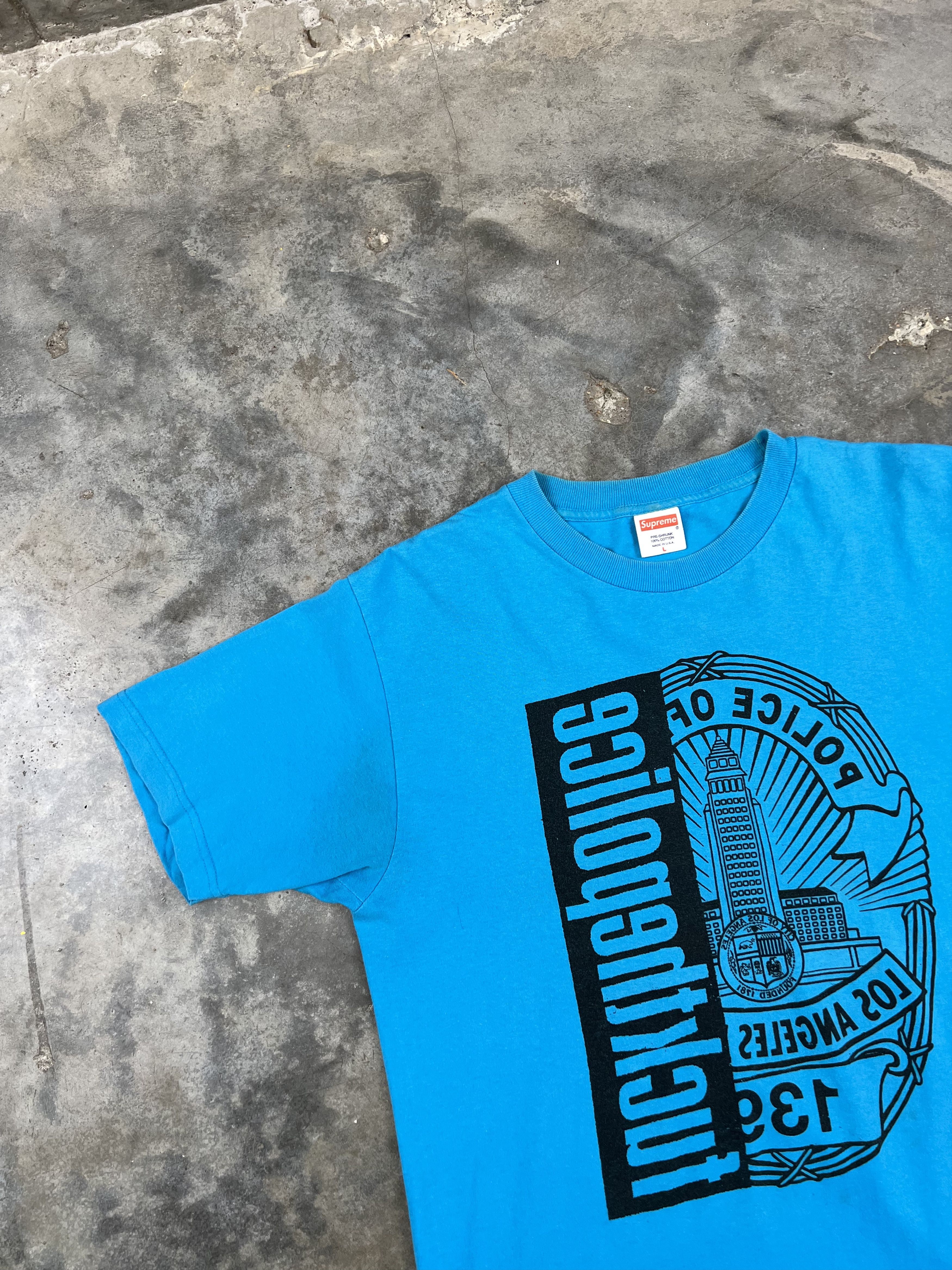Supreme Supreme Fuck The Police Badge Tee Teal Large SS08 Size US L / EU 52-54 / 3 - 2 Thumbnail