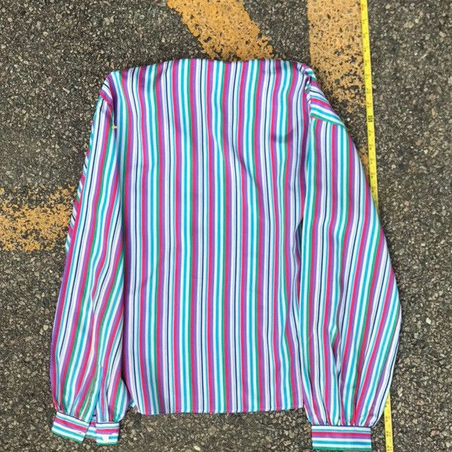 Vintage 70s Vintage Made in usa Button Up Long Sleeve pinstripe Size M / US 6-8 / IT 42-44 - 4 Thumbnail