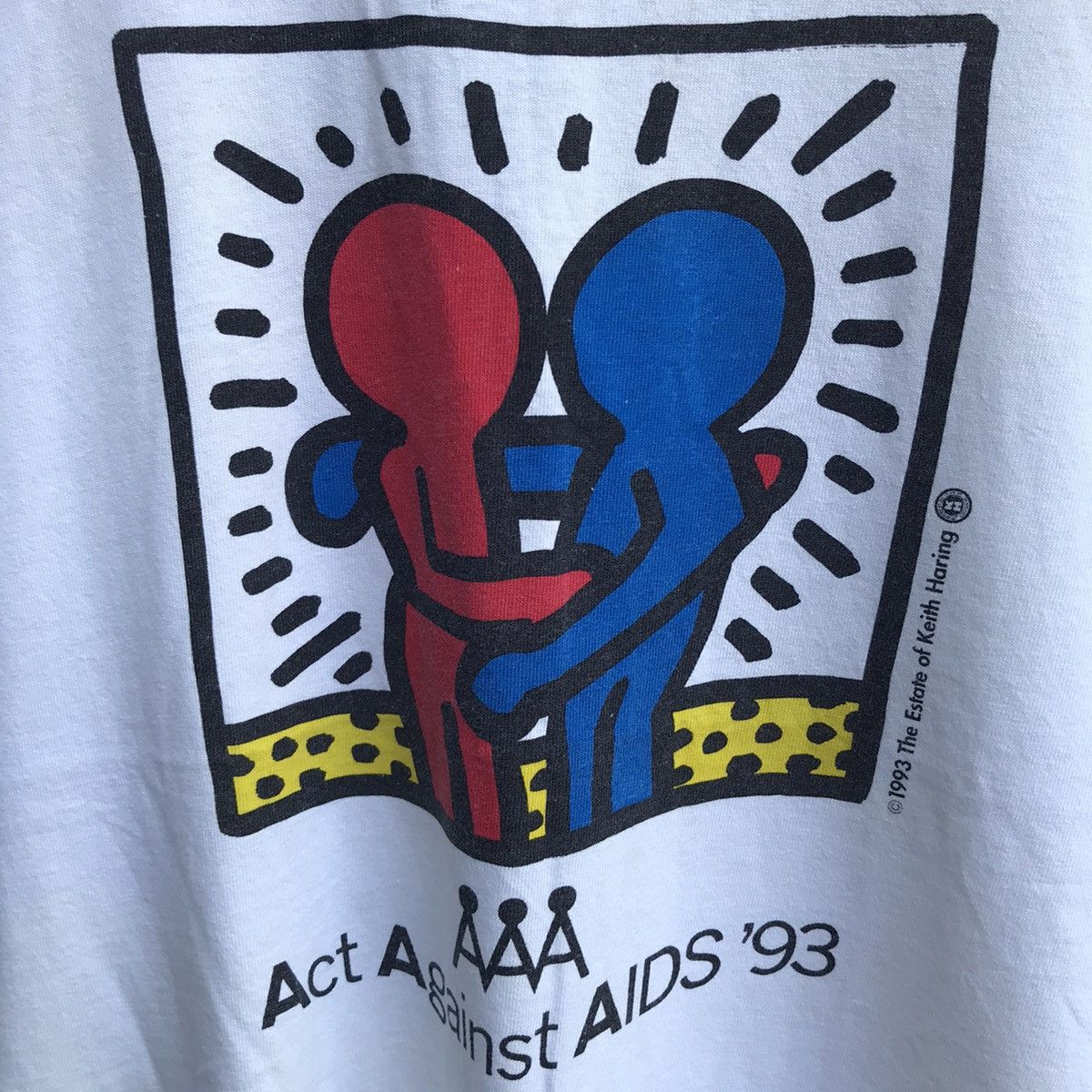 Keith Haring Vintage 90s KEITH HARING art aids tee Size US M / EU 48-50 / 2 - 3 Thumbnail