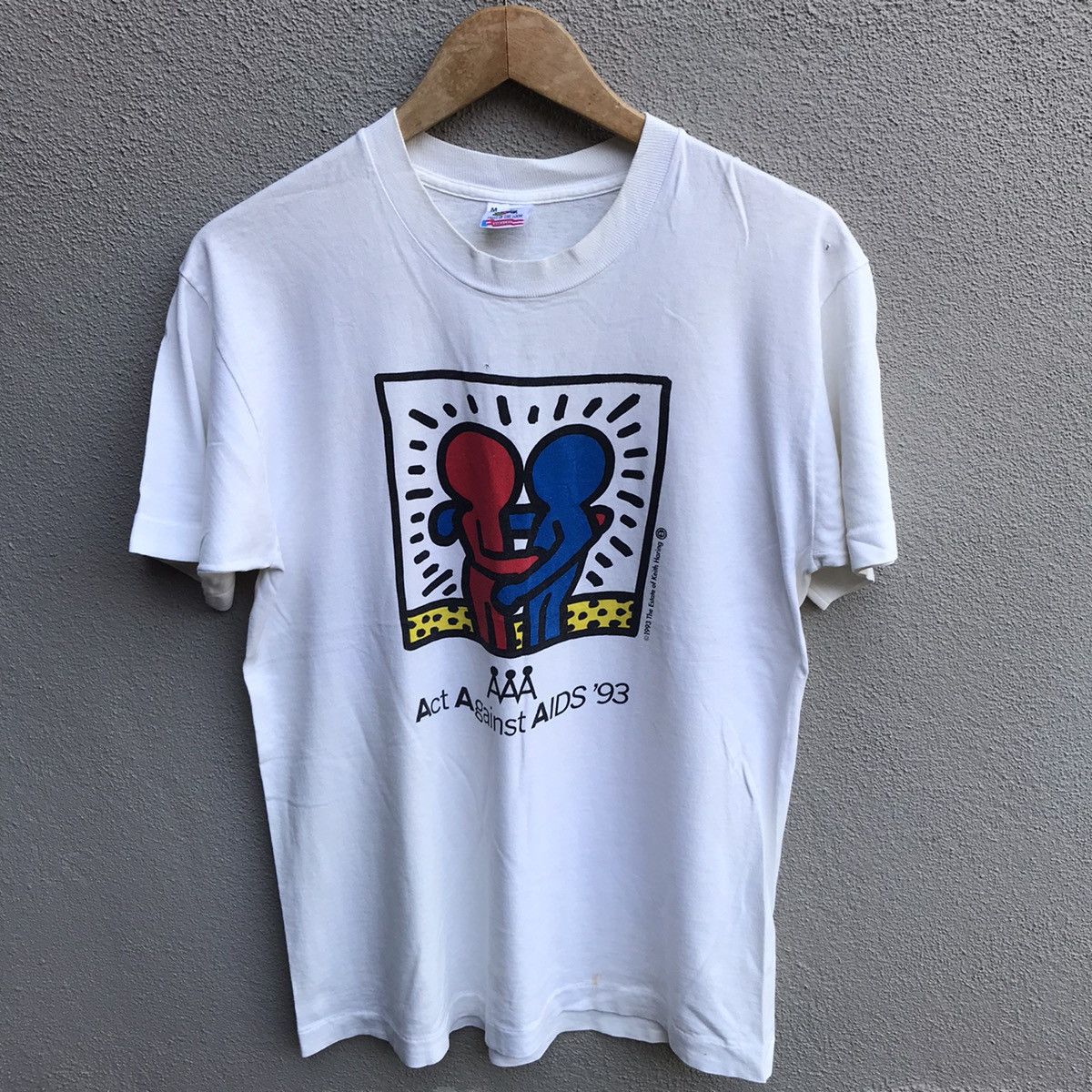 Keith Haring Vintage 90s KEITH HARING art aids tee Size US M / EU 48-50 / 2 - 2 Thumbnail