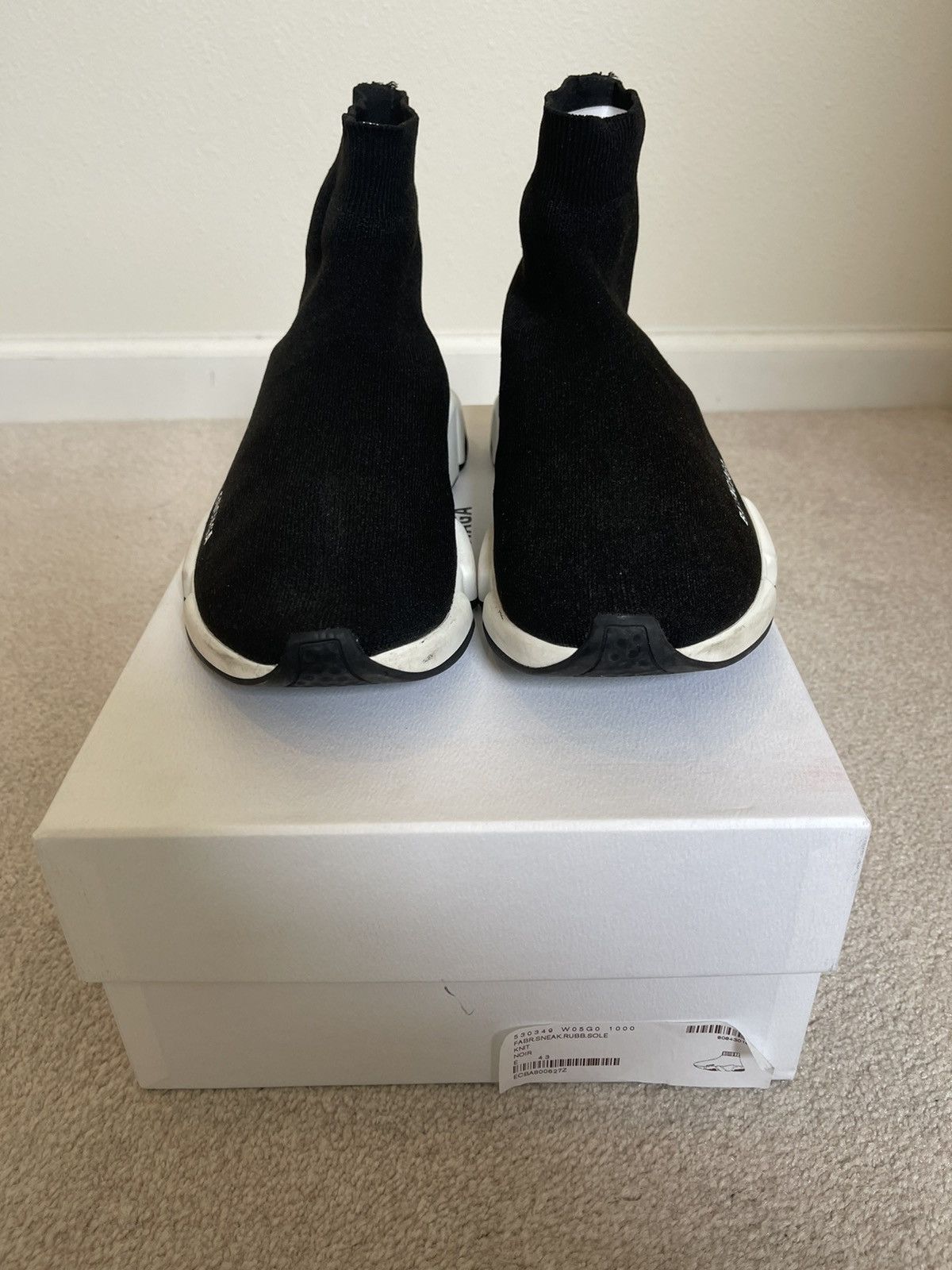 Balenciaga Balenciaga Speed Trainer Mid Black White 2018 Grailed