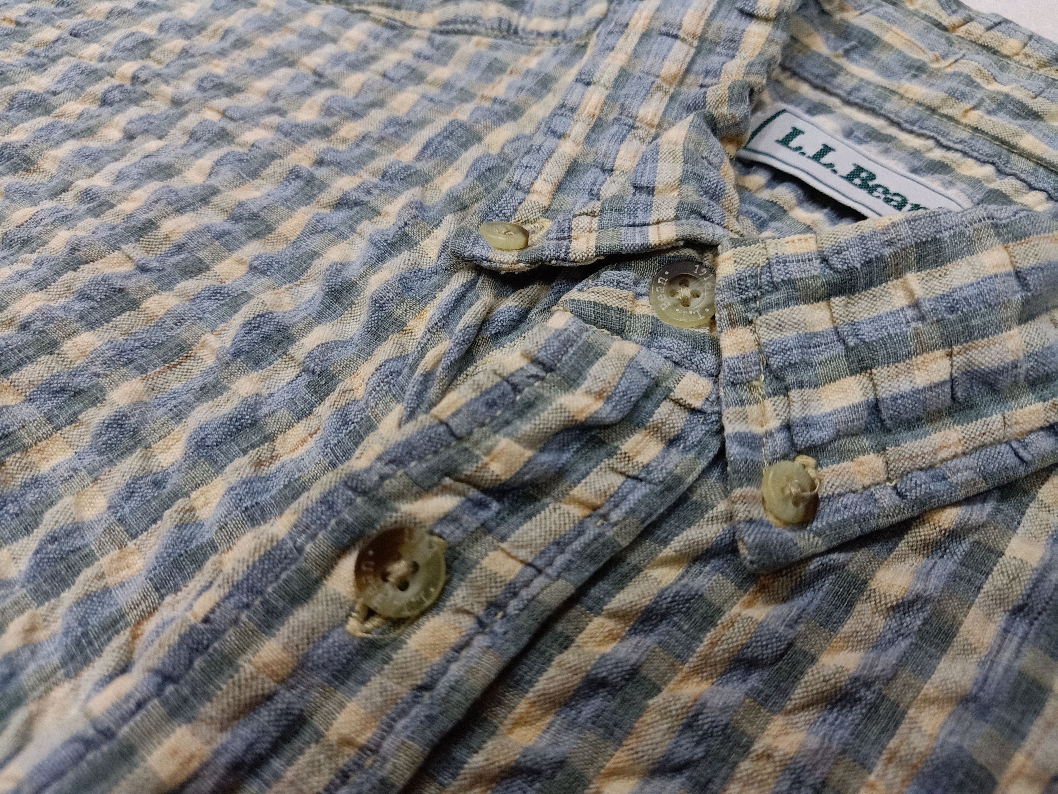 L.L. Bean × Vintage L.L. BEAN Vintage Checkered Embossed M Short Sleeve Shirts Size US M / EU 48-50 / 2 - 7 Thumbnail