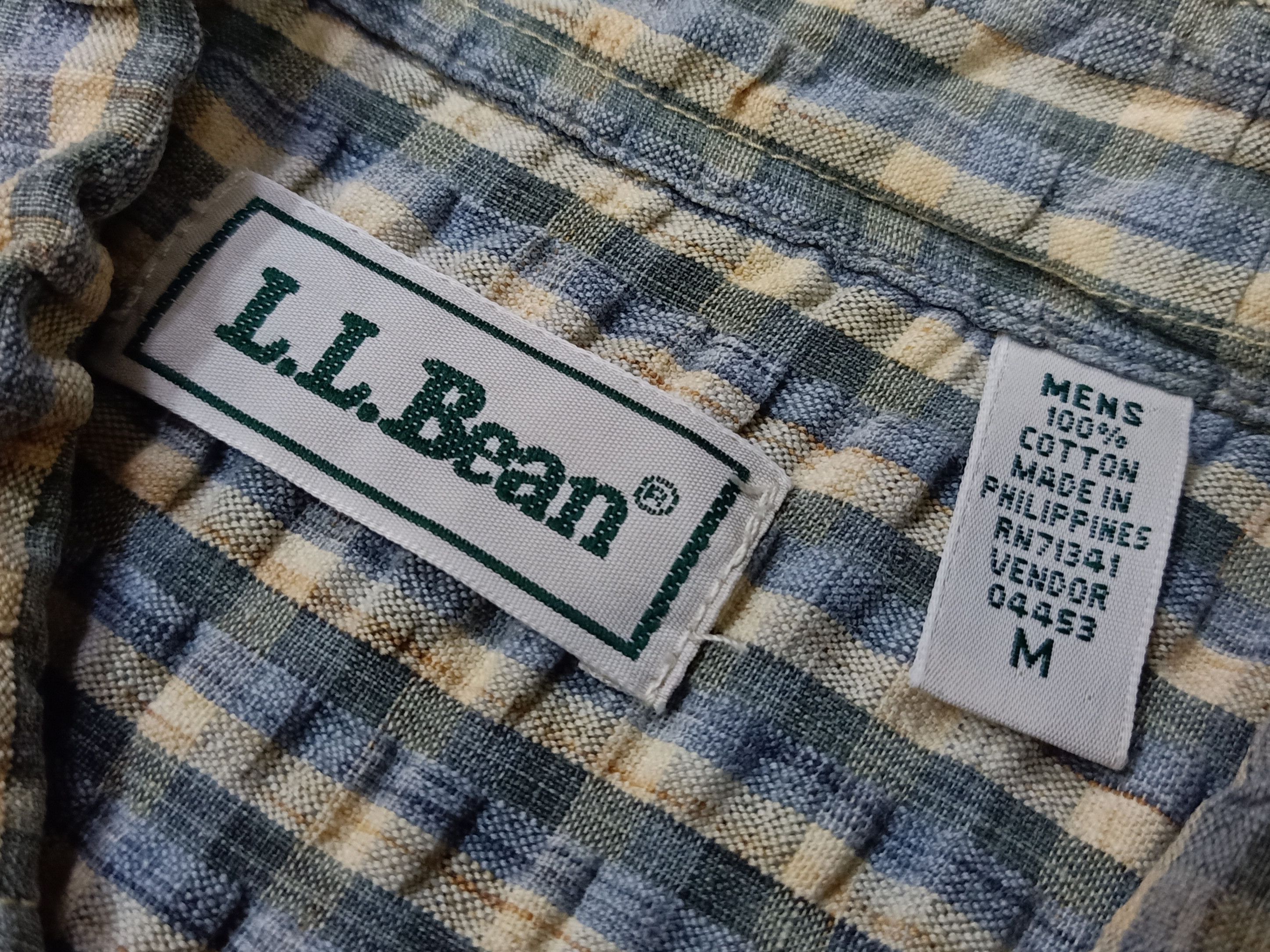 L.L. Bean × Vintage L.L. BEAN Vintage Checkered Embossed M Short Sleeve Shirts Size US M / EU 48-50 / 2 - 8 Thumbnail
