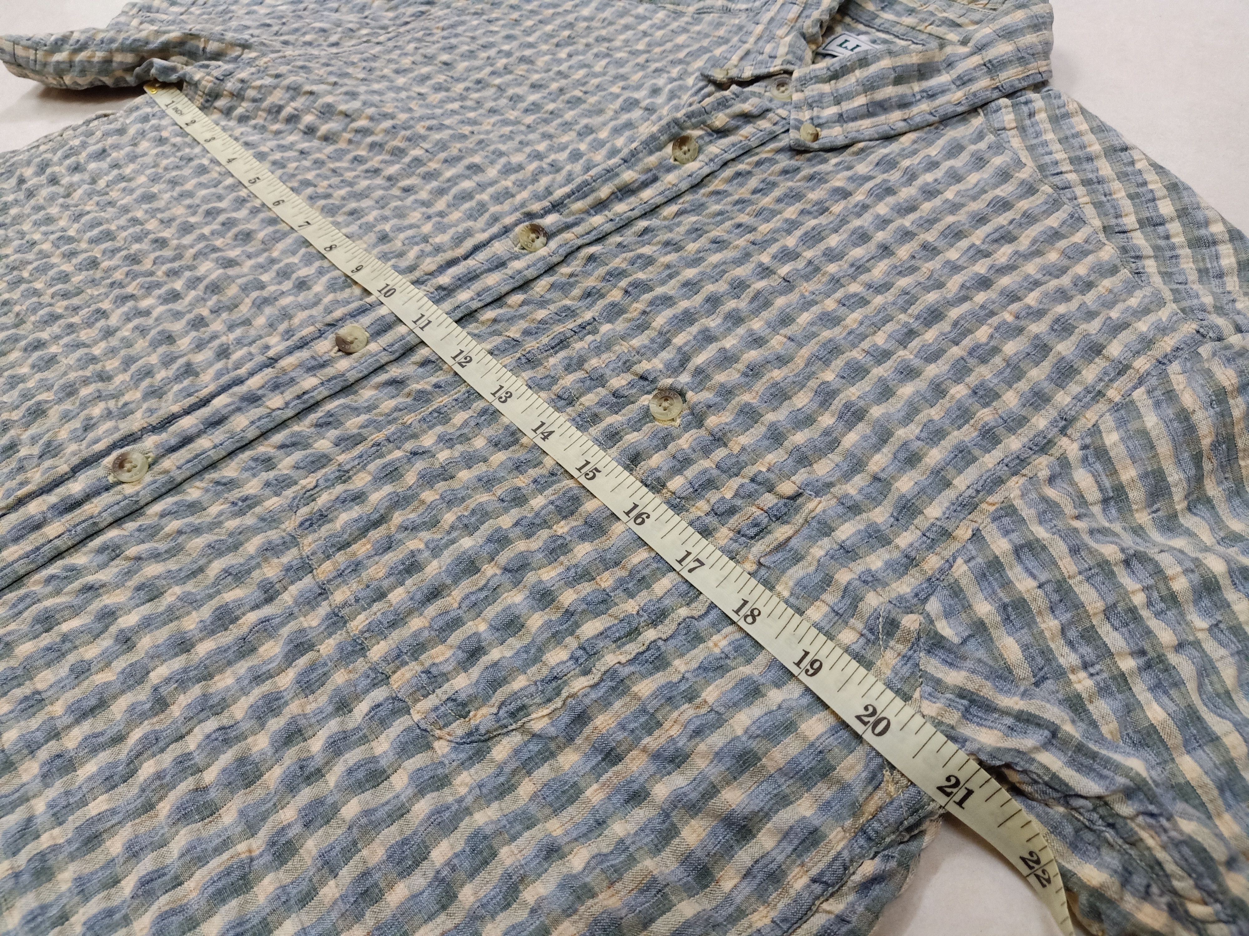 L.L. Bean × Vintage L.L. BEAN Vintage Checkered Embossed M Short Sleeve Shirts Size US M / EU 48-50 / 2 - 9 Thumbnail