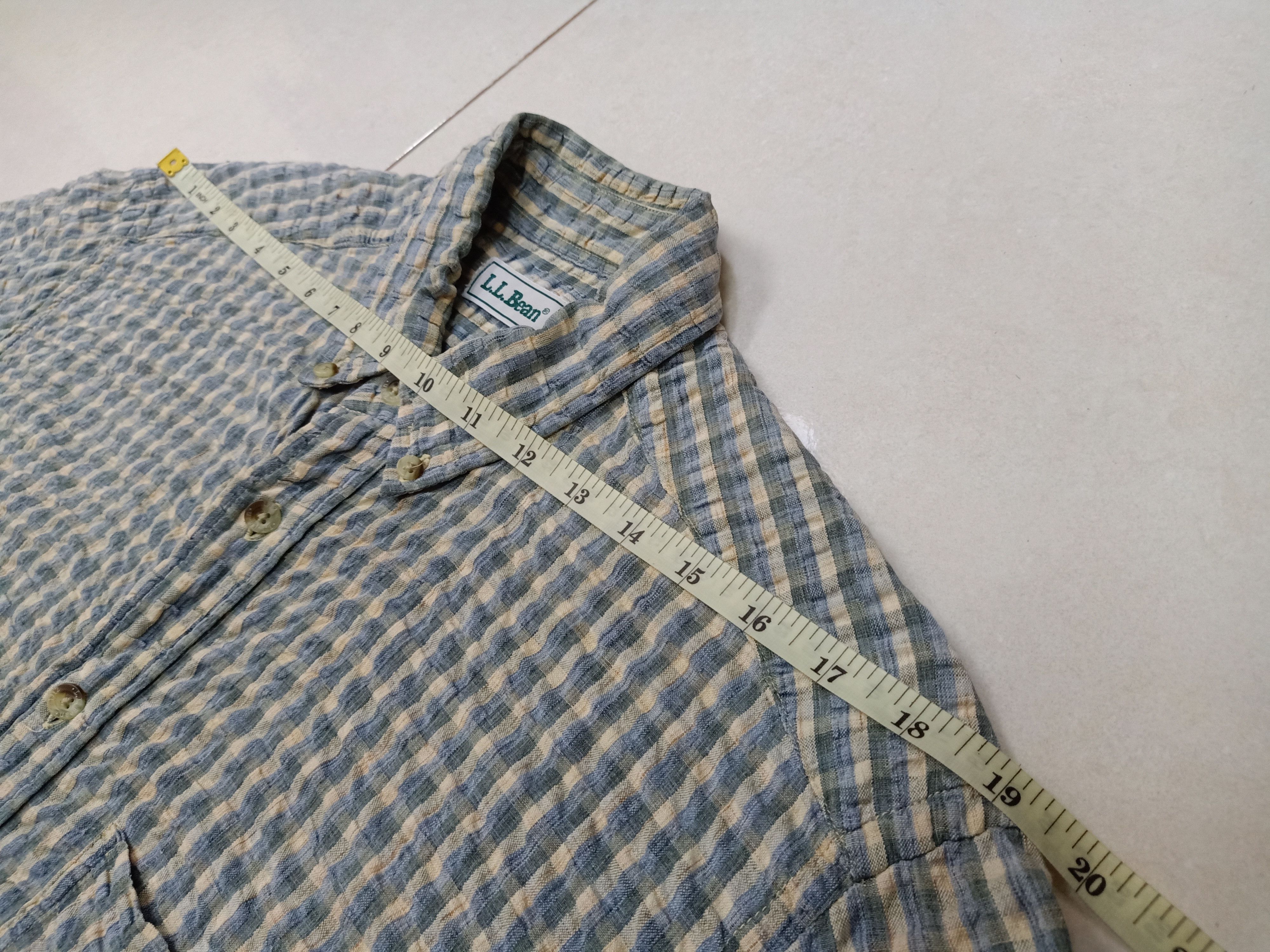 L.L. Bean × Vintage L.L. BEAN Vintage Checkered Embossed M Short Sleeve Shirts Size US M / EU 48-50 / 2 - 12 Thumbnail