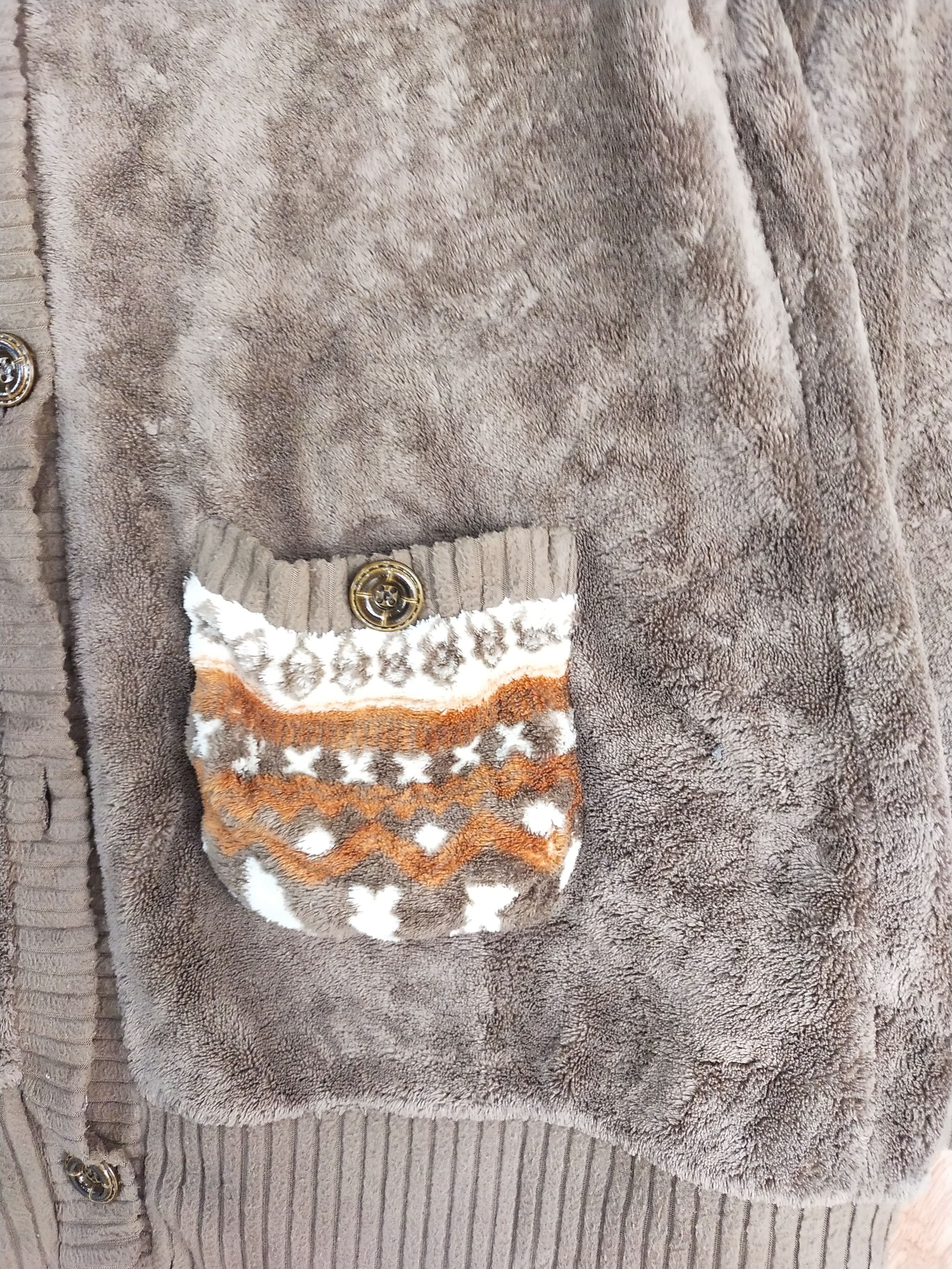 Homespun Knitwear × Japanese Brand Theoria cardigan art fleece brown Knitwear #S099 Size US M / EU 48-50 / 2 - 4 Thumbnail