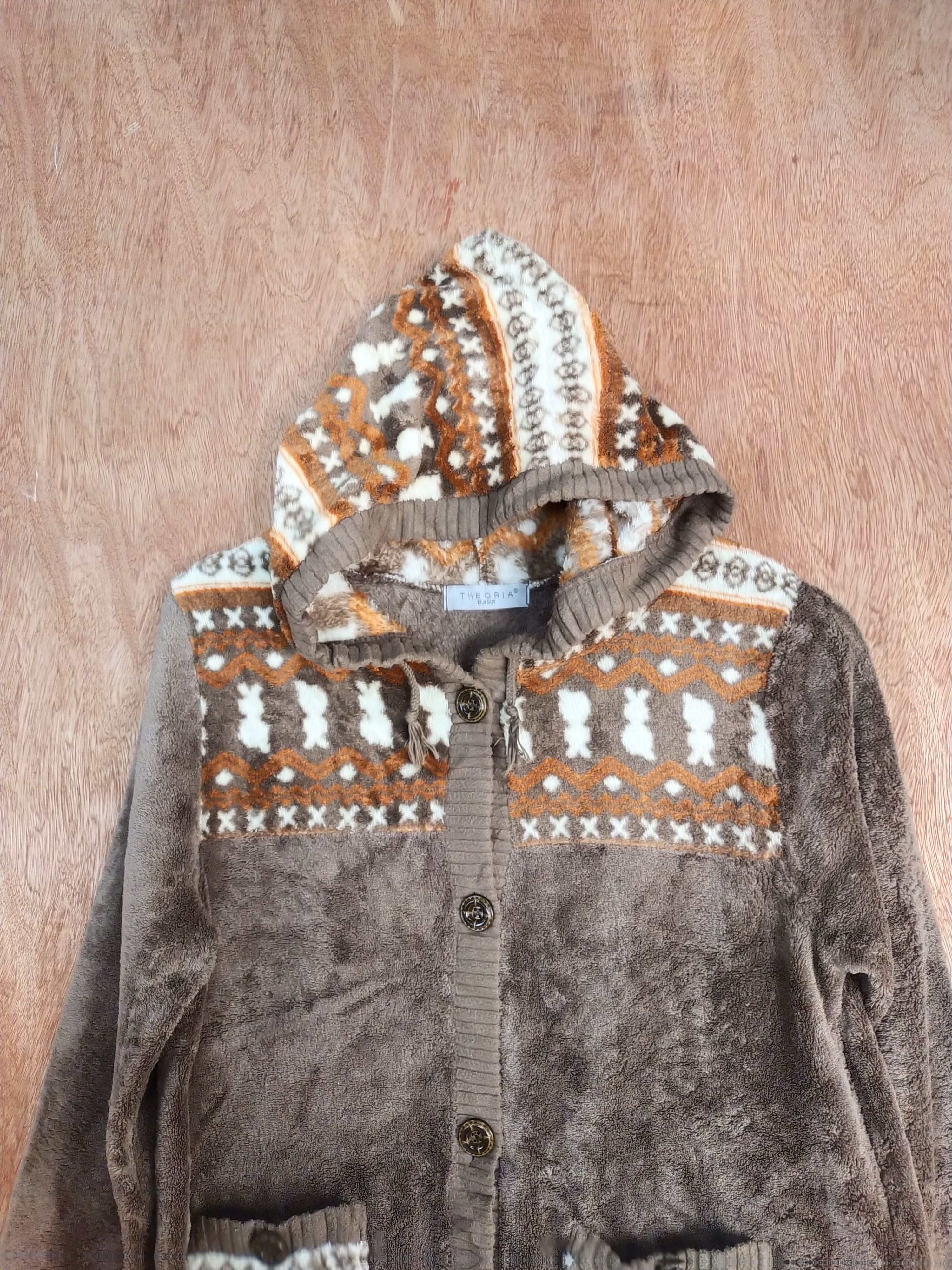 Homespun Knitwear × Japanese Brand Theoria cardigan art fleece brown Knitwear #S099 Size US M / EU 48-50 / 2 - 2 Thumbnail