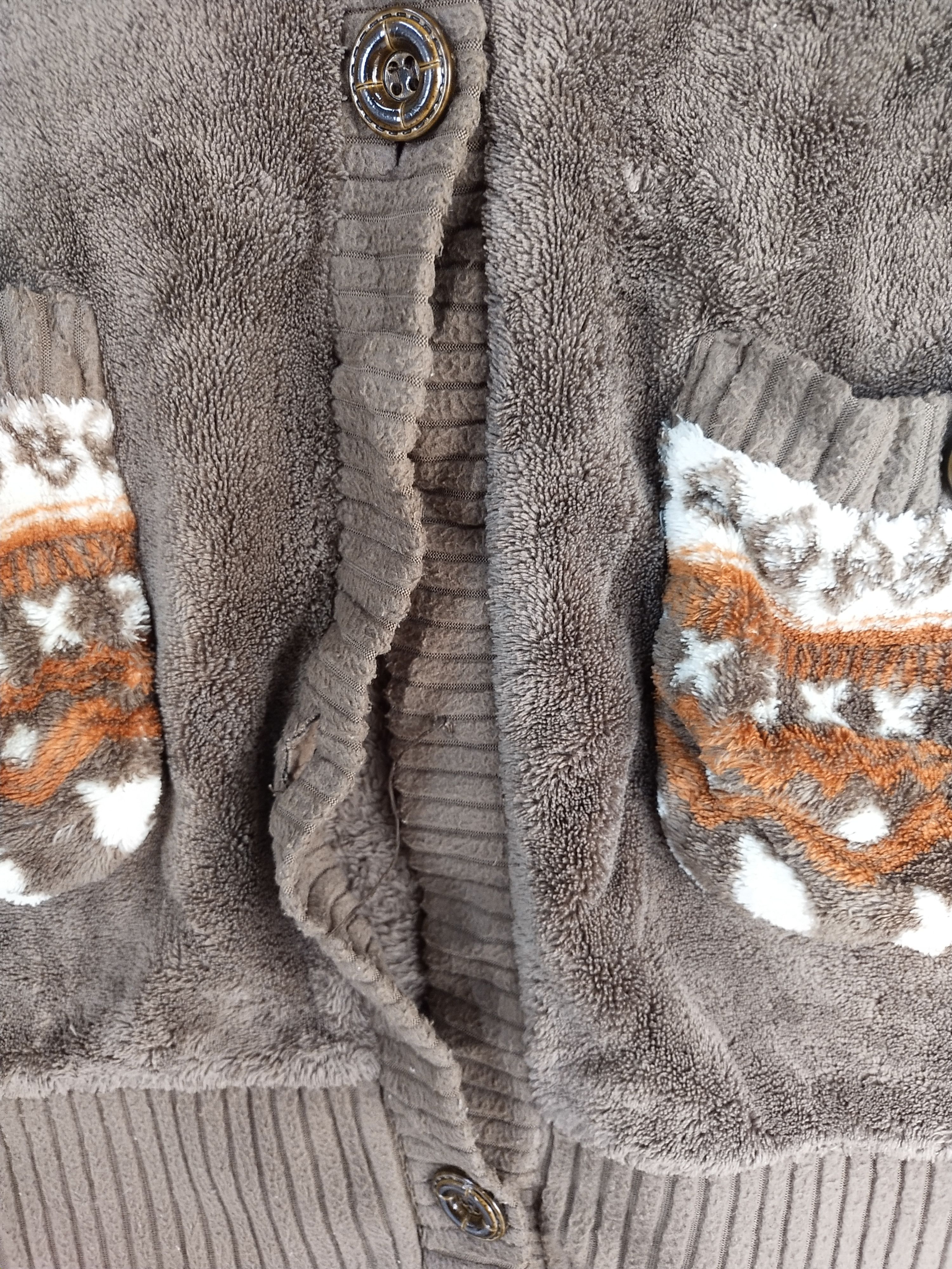 Homespun Knitwear × Japanese Brand Theoria cardigan art fleece brown Knitwear #S099 Size US M / EU 48-50 / 2 - 7 Thumbnail